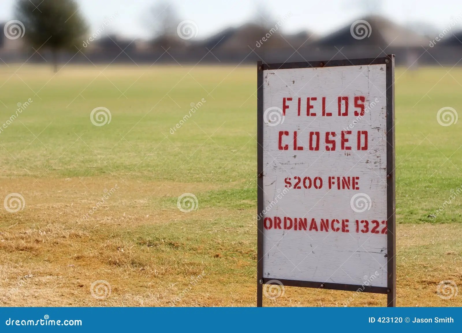 Fields closed stock photo. Image of sign, polo, field, park 423120