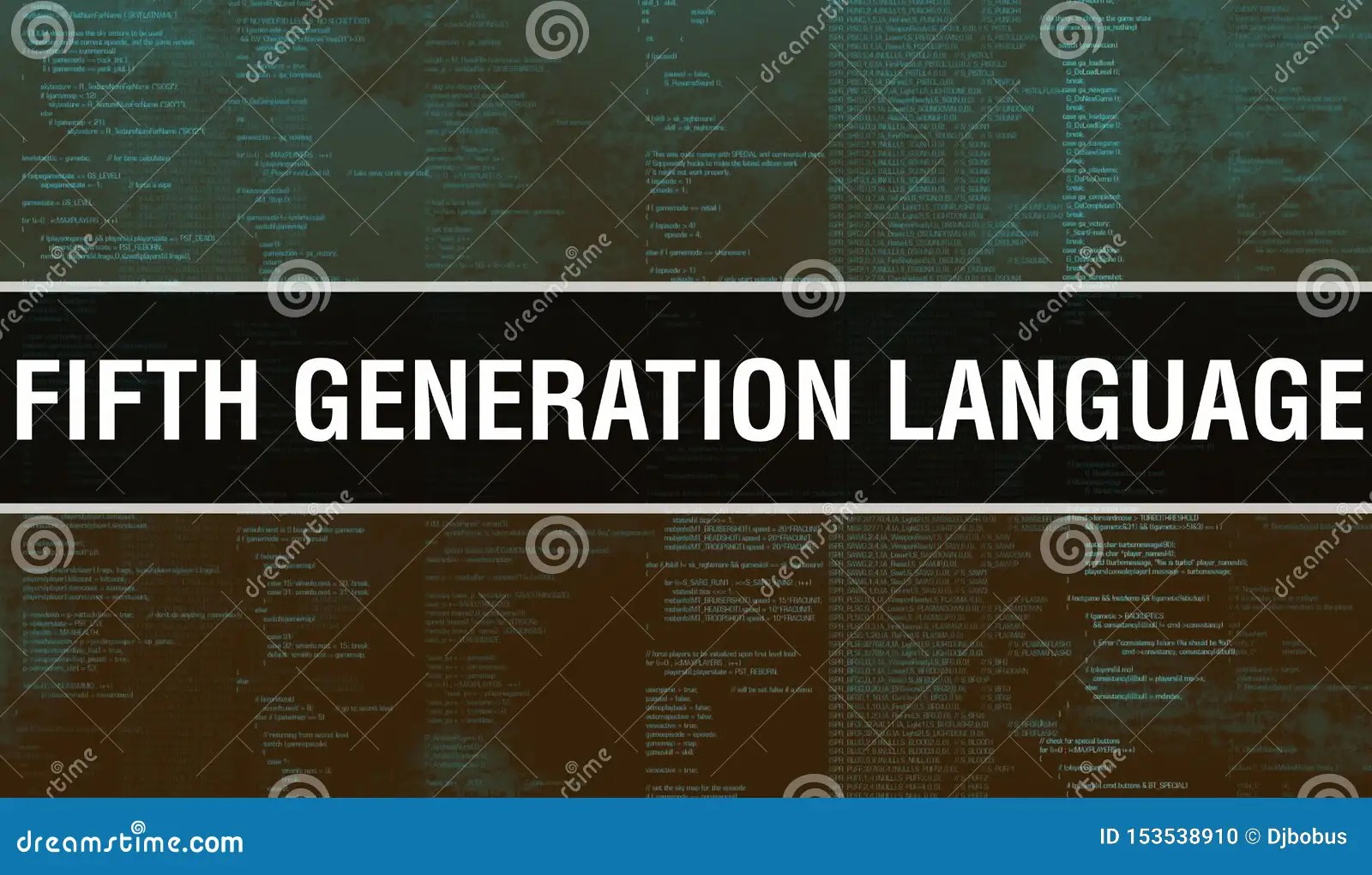 Fifth Generation Language with Digital Java Code Text. Fifth Generation