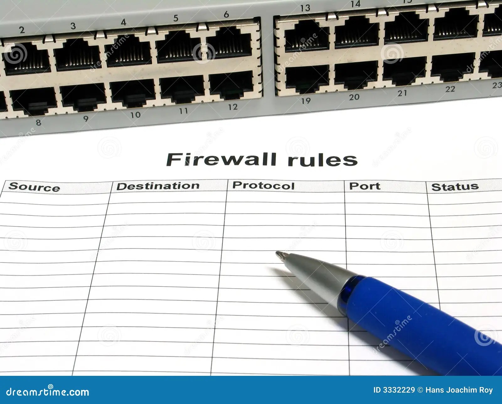 Firewall rules stock image. Image of blue, connector, switch 3332229