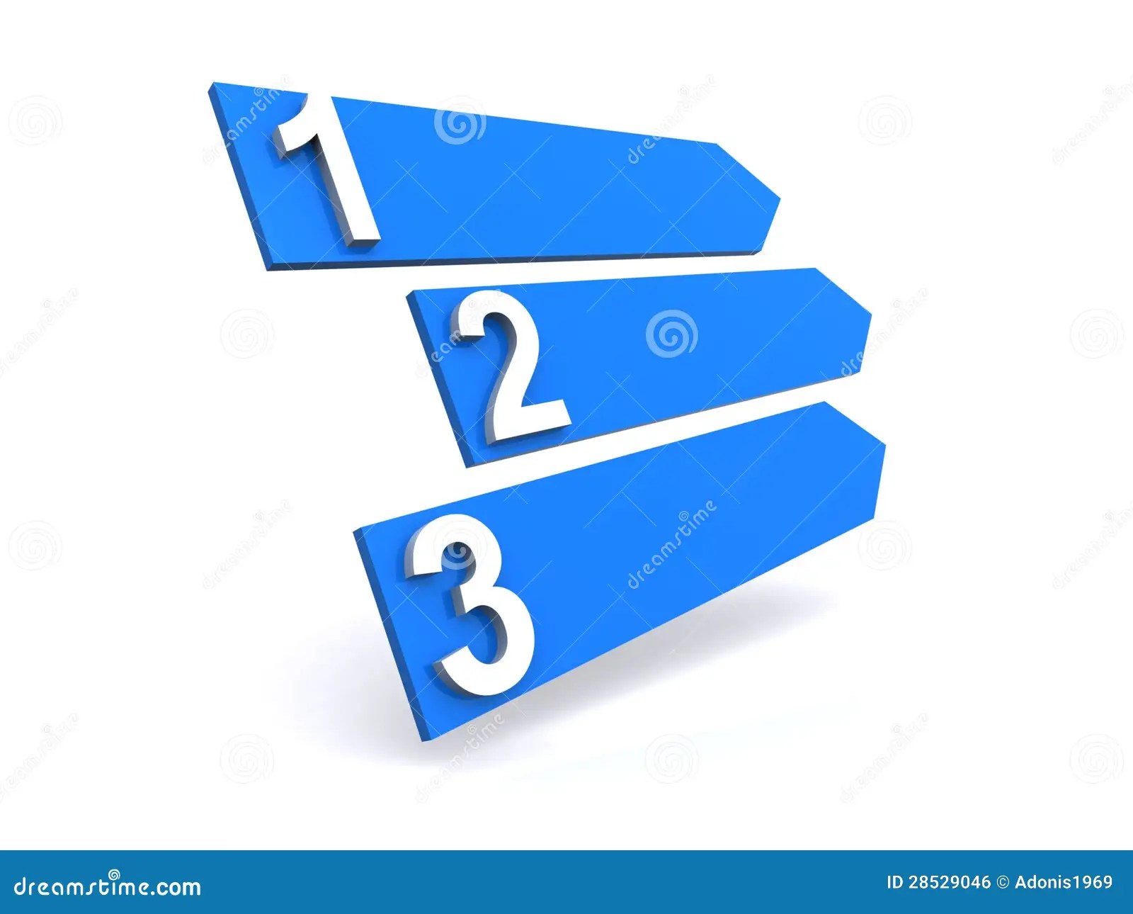 First second and third stock illustration. Illustration of second