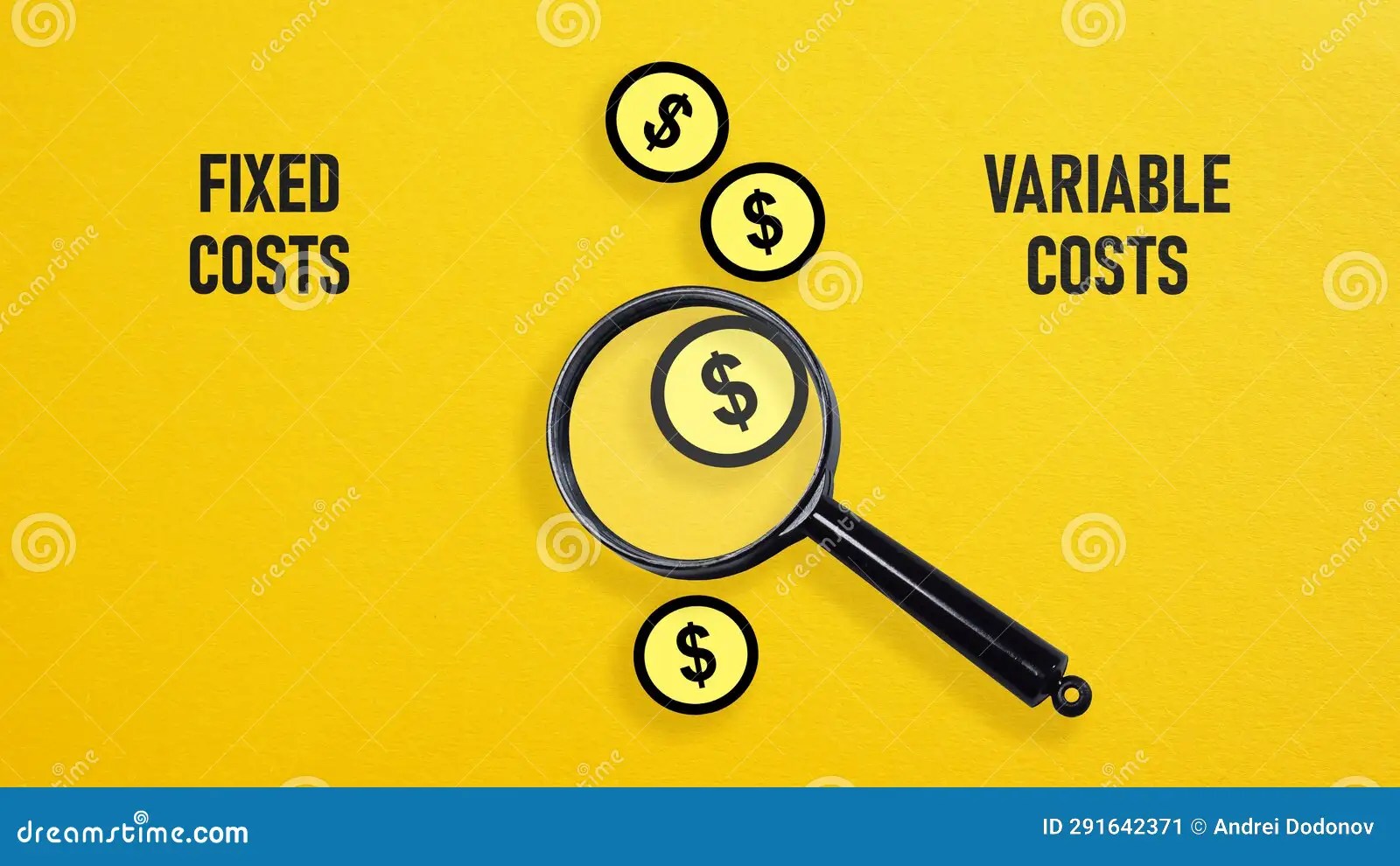 Fixed and Variable Costs Difference is Shown Using the Text Stock Image