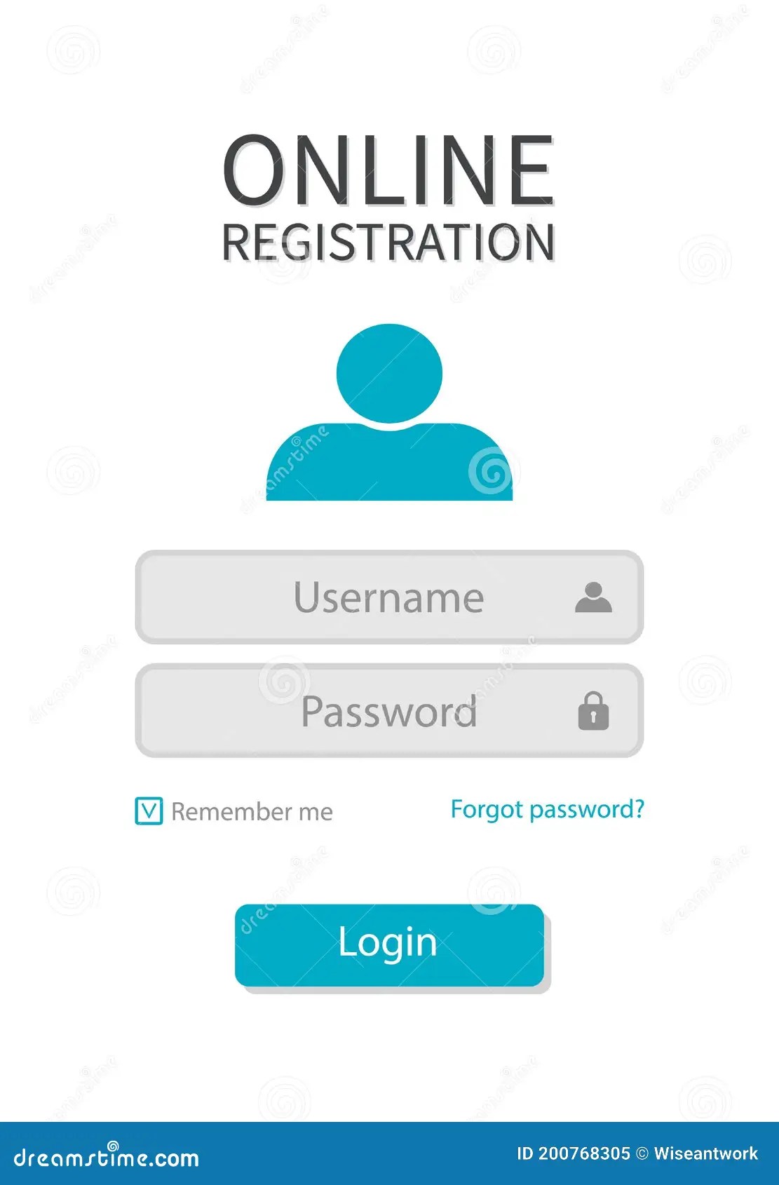 Form Registration With Login And Password For User. Web Page With