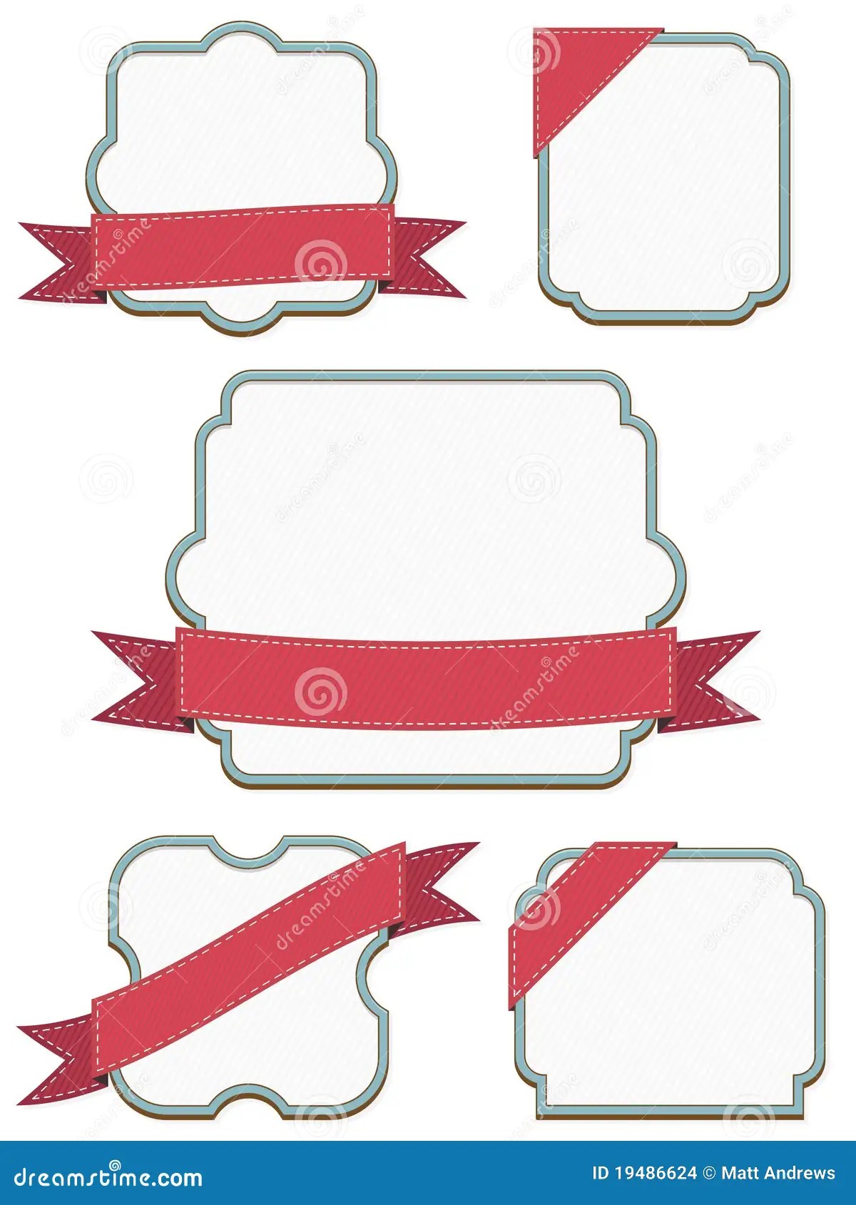 Frames and ribbons stock vector. Illustration of badge 19486624