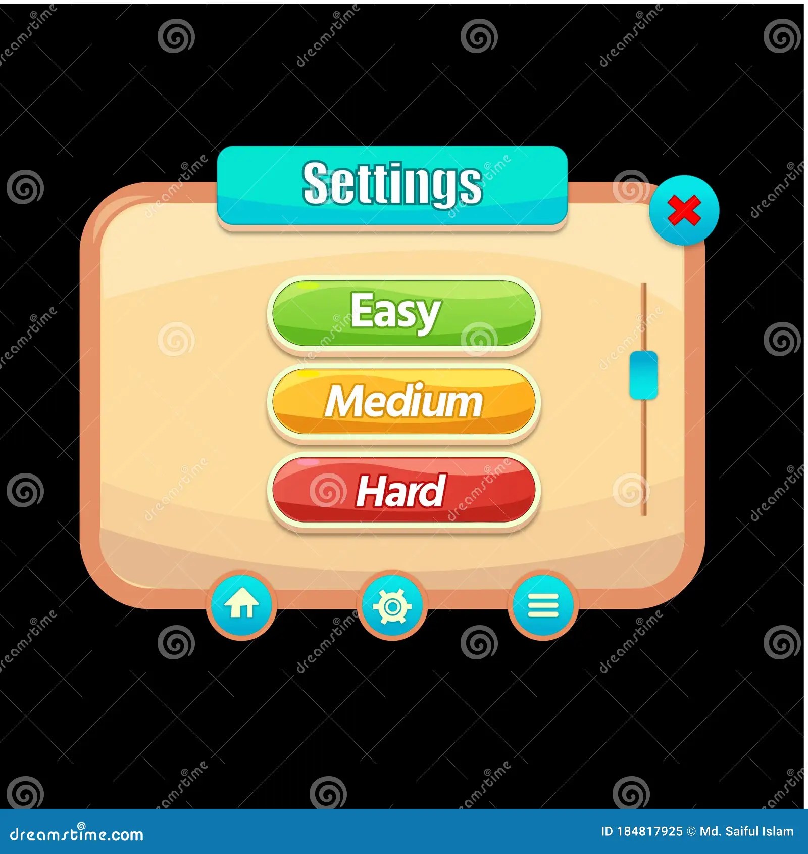 Game Settings Ui Vector Elements Design RoyaltyFree Stock Photo 184817925