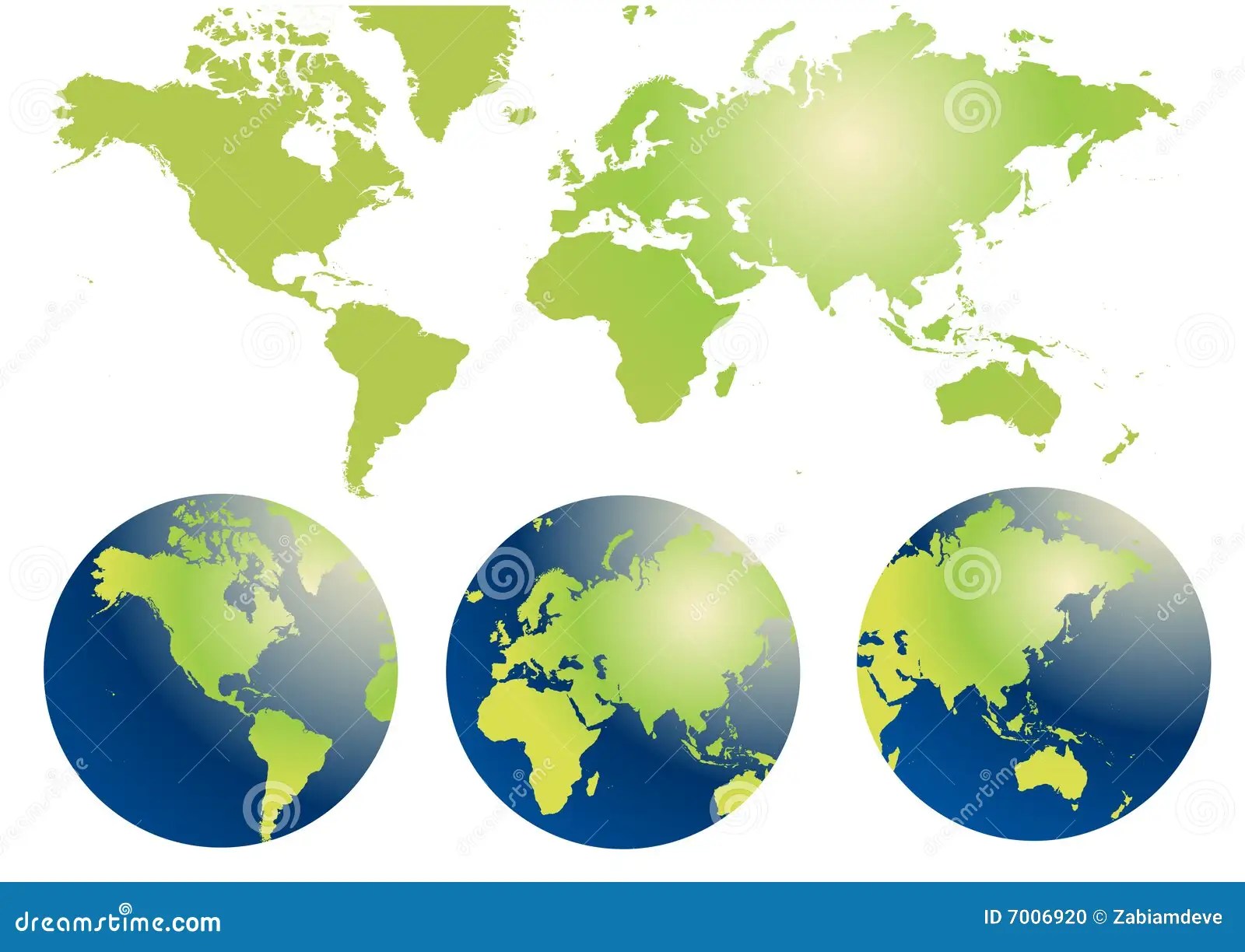 Globe and Map of the World stock vector. Illustration of south 7006920