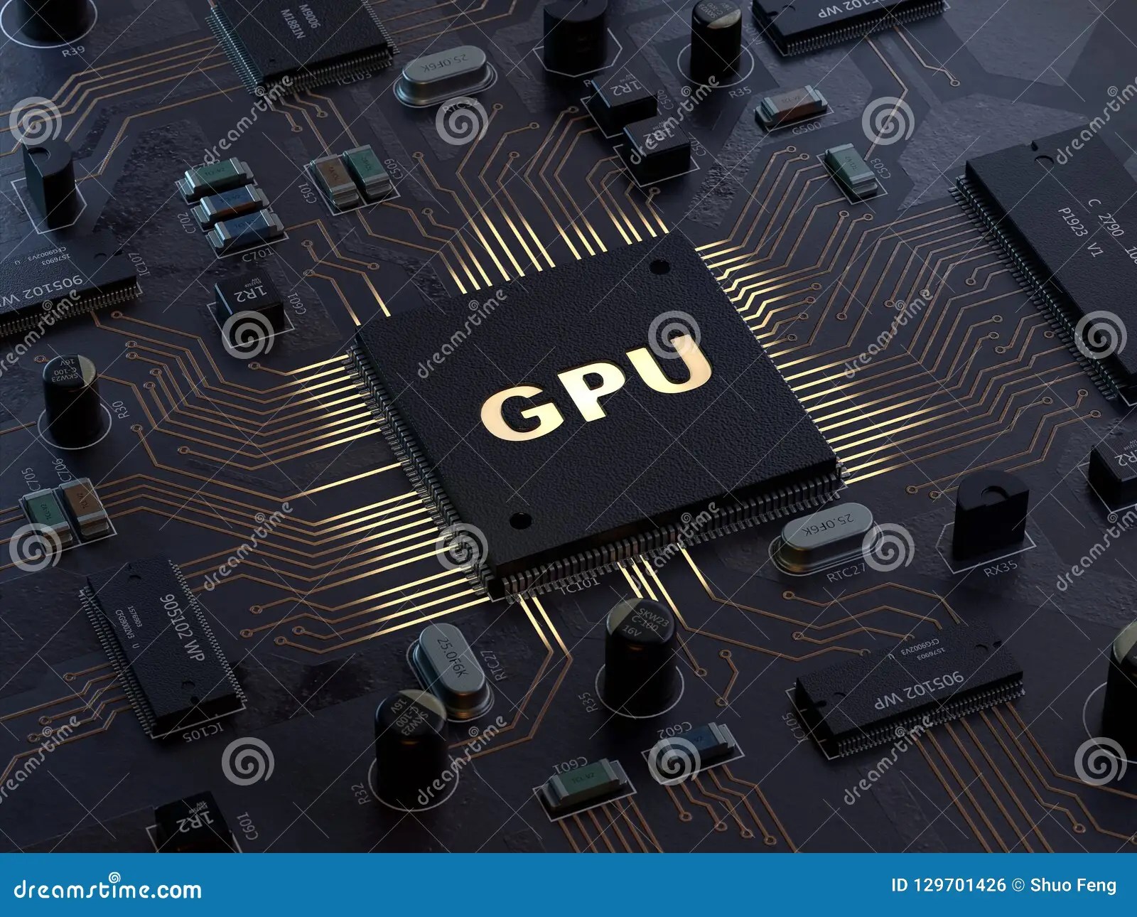 Graphics Processing Unit Concept. Stock Illustration Illustration of