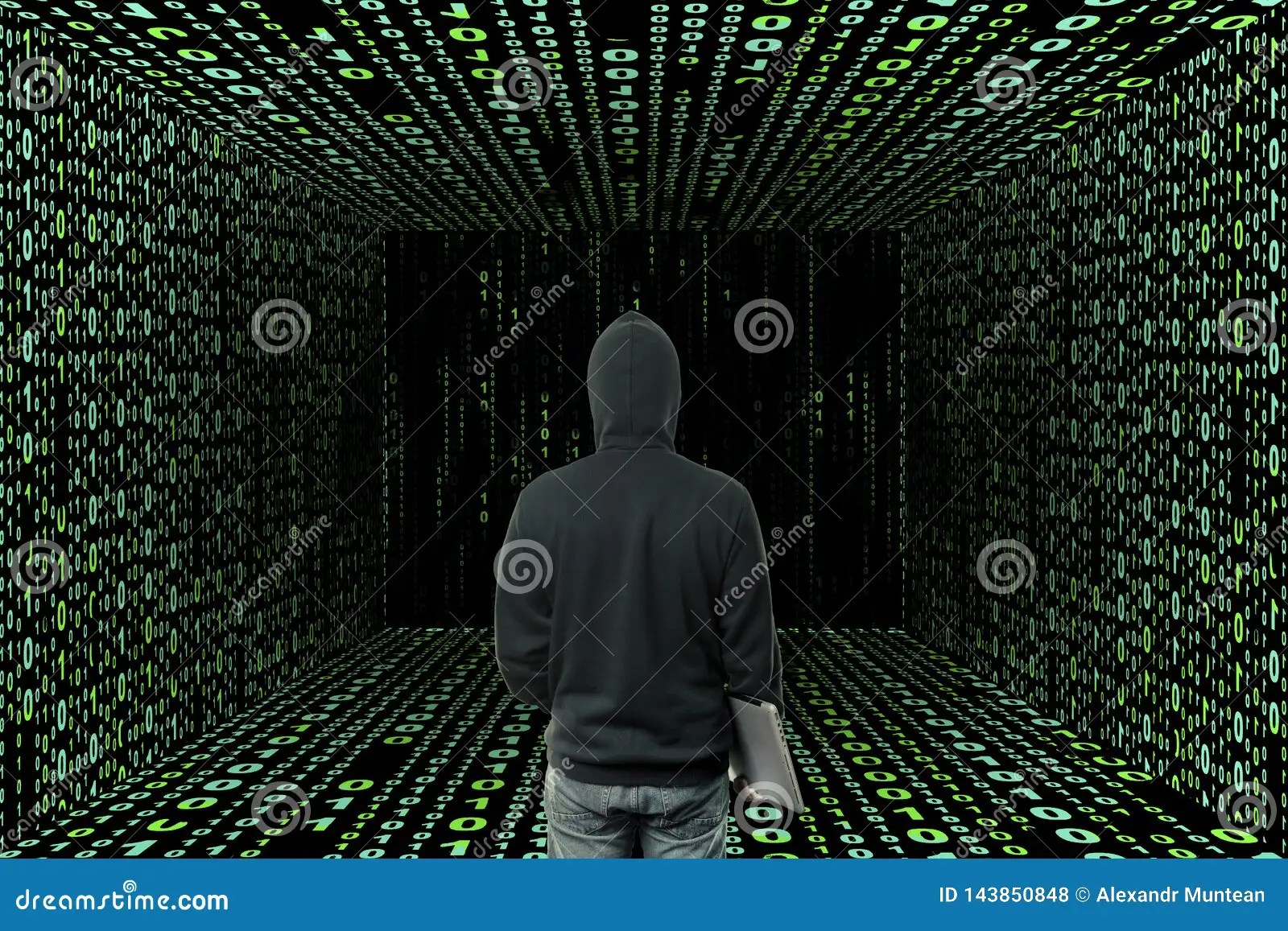Hacker into cyber reality stock photo. Image of hack 143850848