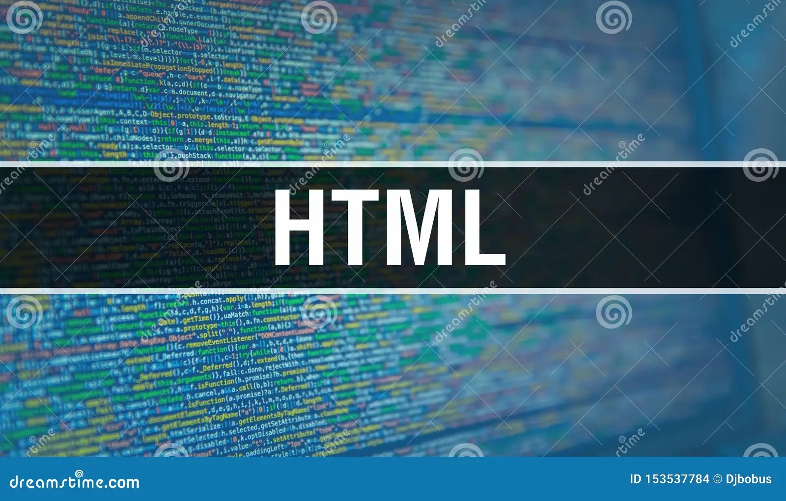 HTML With Binary Code Digital Technology Background