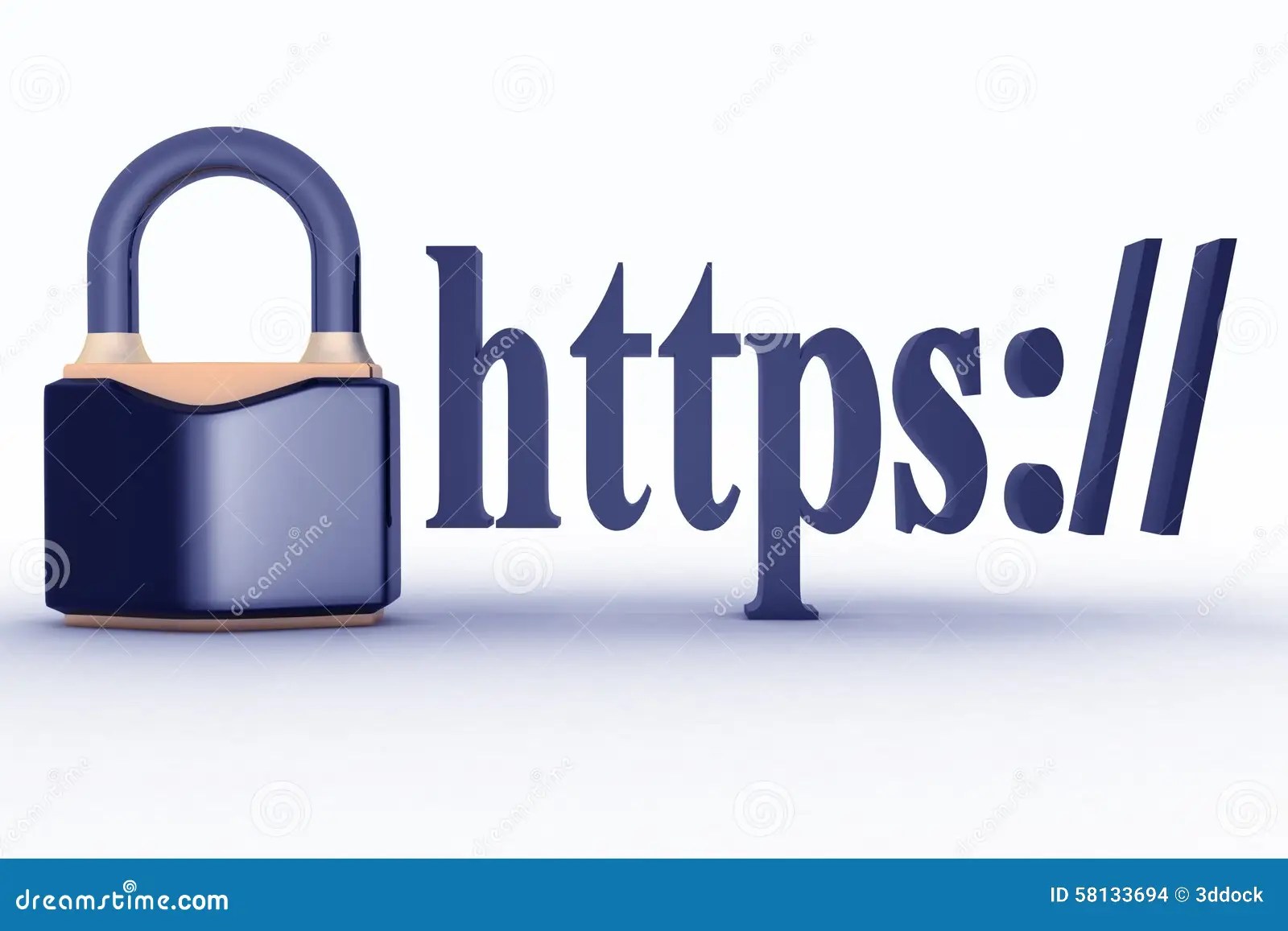 HTTPS Secure Connection Sign in Browser Address. Stock Illustration