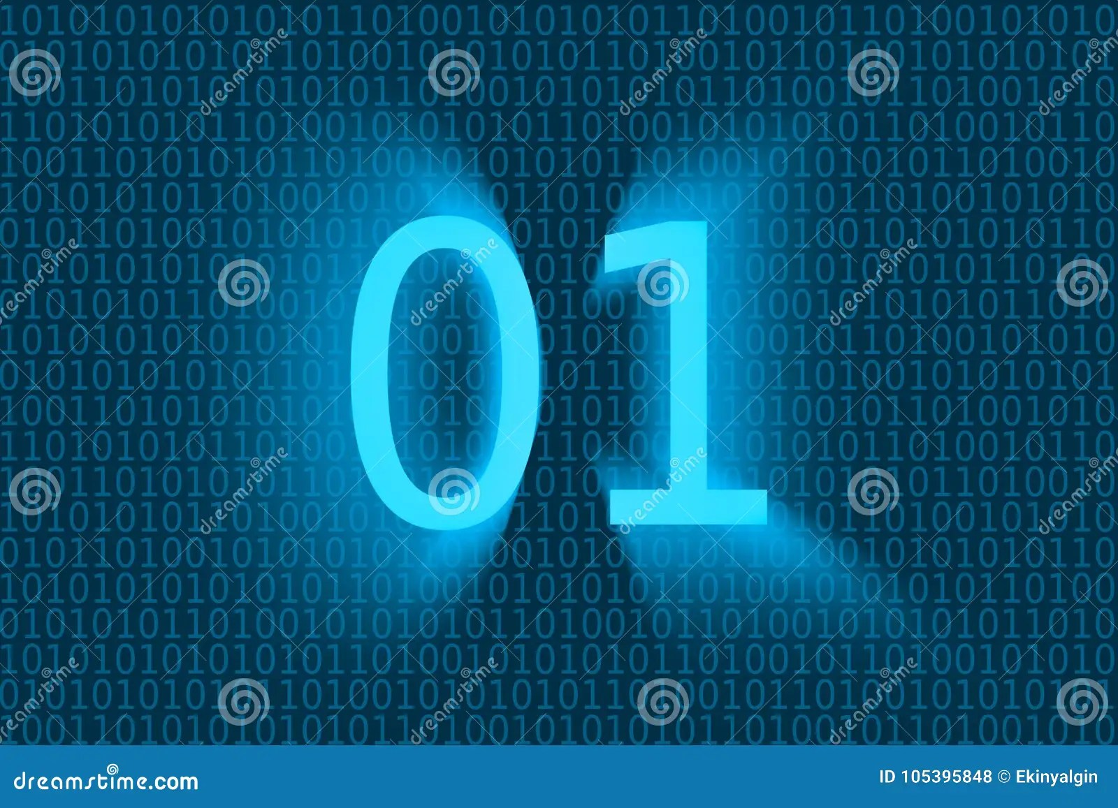 One and Zero Binary Codes in Computer Language Stock Illustration