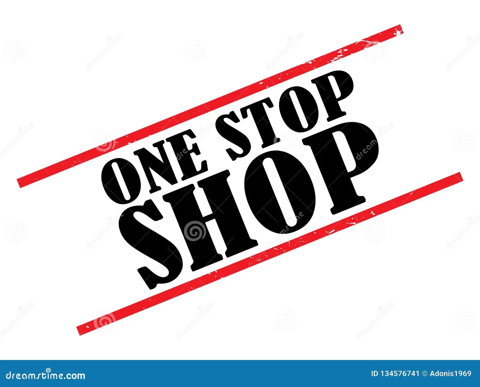 One stop shop stamp stock illustration. Illustration of badge 134576741
