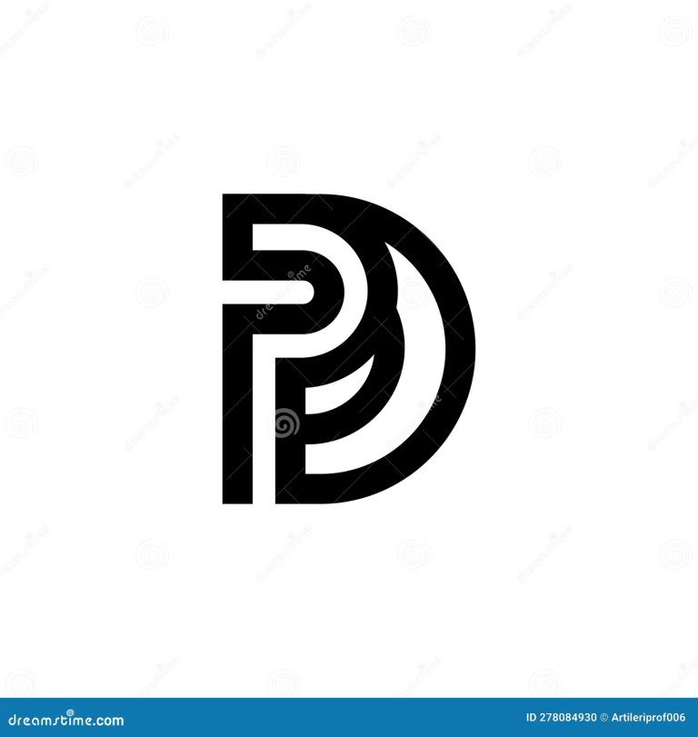 Initial DP Line Simple Monogram Logos. Vector Stock Initial DP Logos