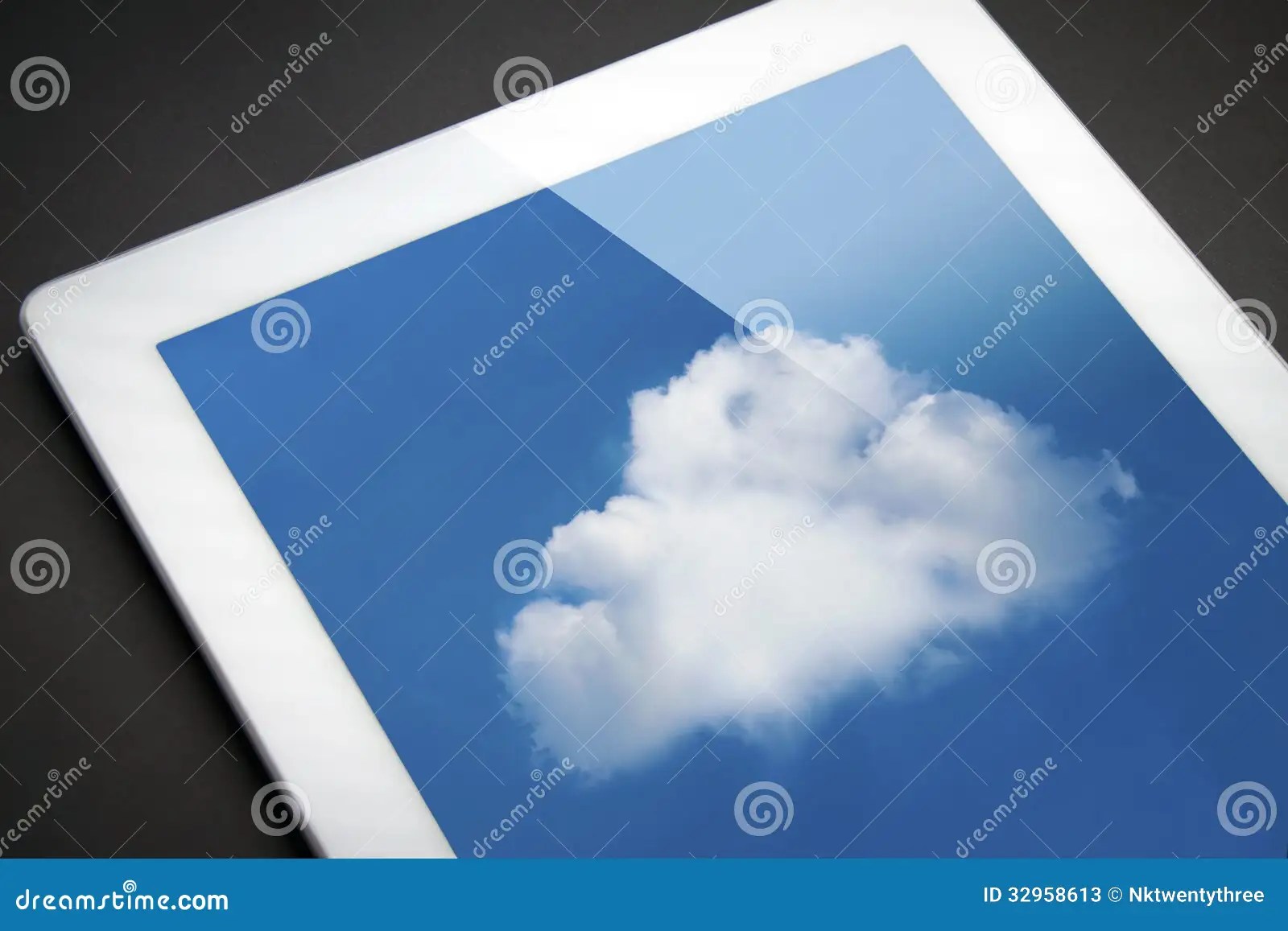 IPad with Cloud Cloud Computing! Stock Image Image of cloud