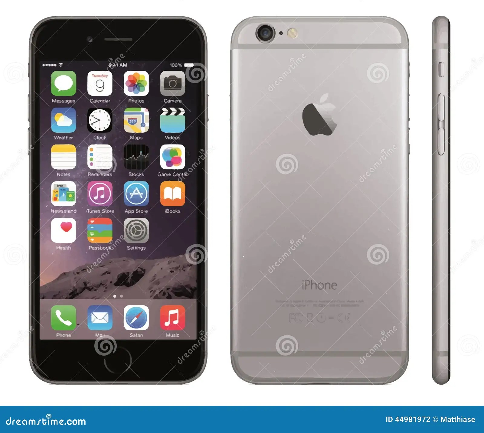 Iphone 6 black Vector editorial photography. Image of browser 44981972