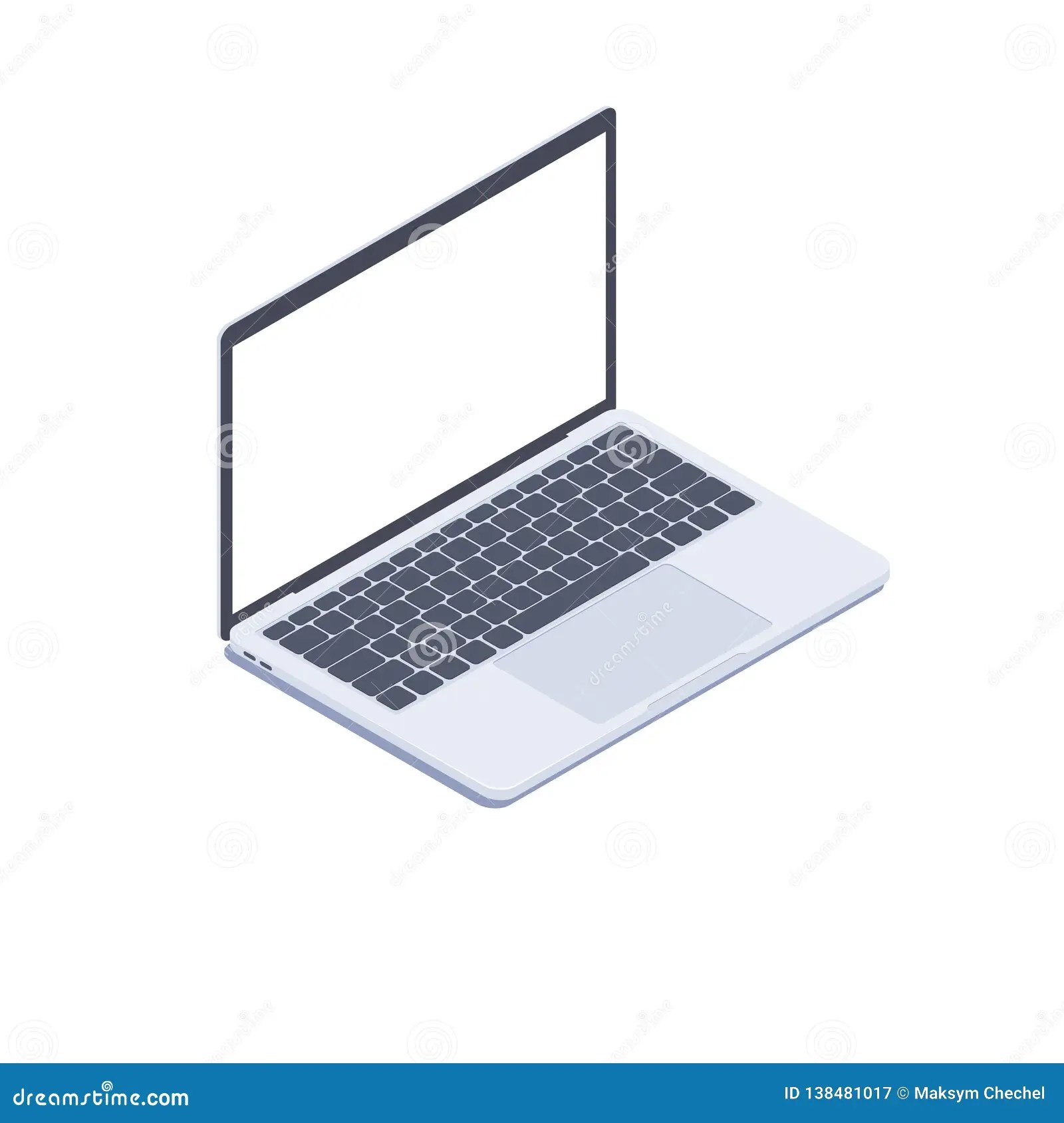 Isometric Laptop. Vector 3d Isometric Laptop Computer