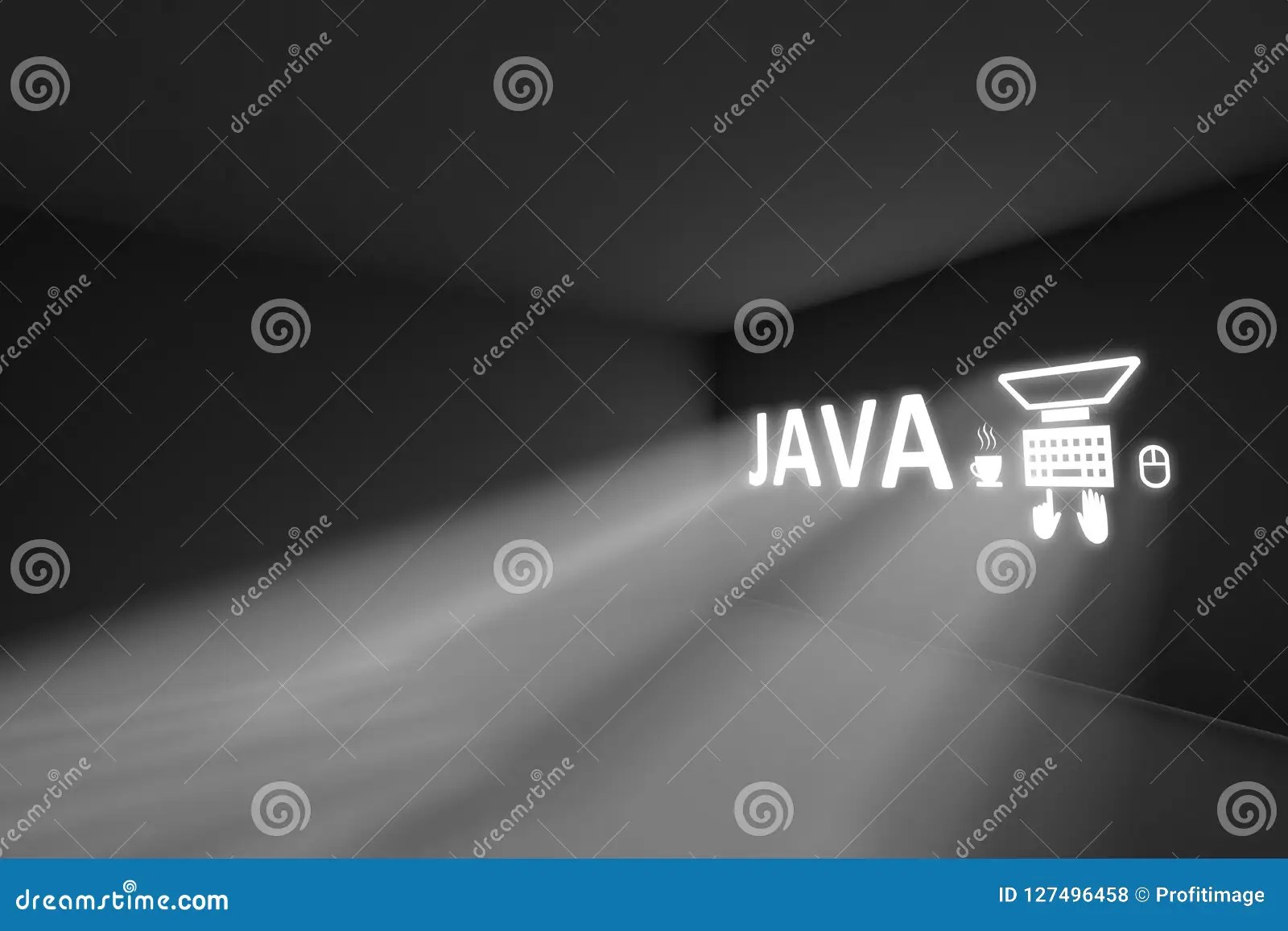 JAVA Programming Rays Volume Light Concept Stock Illustration