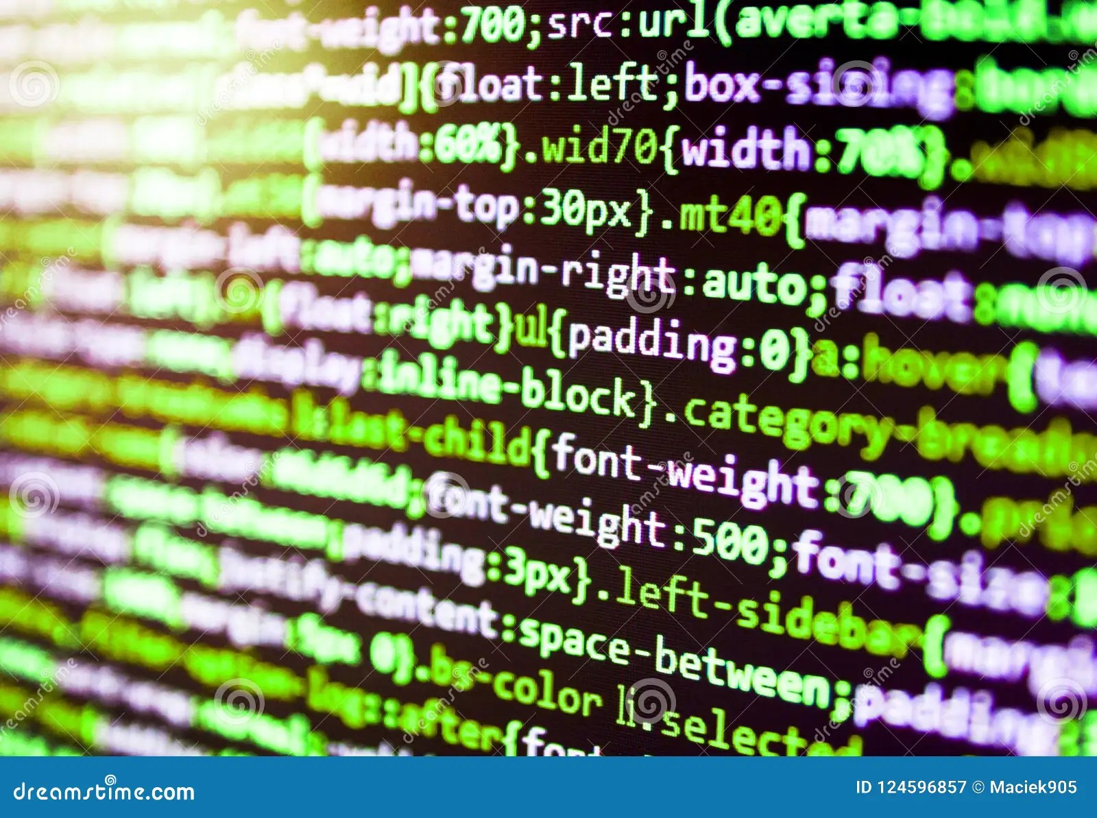 Javascript Code in Bracket Software. Stock Image Image of application