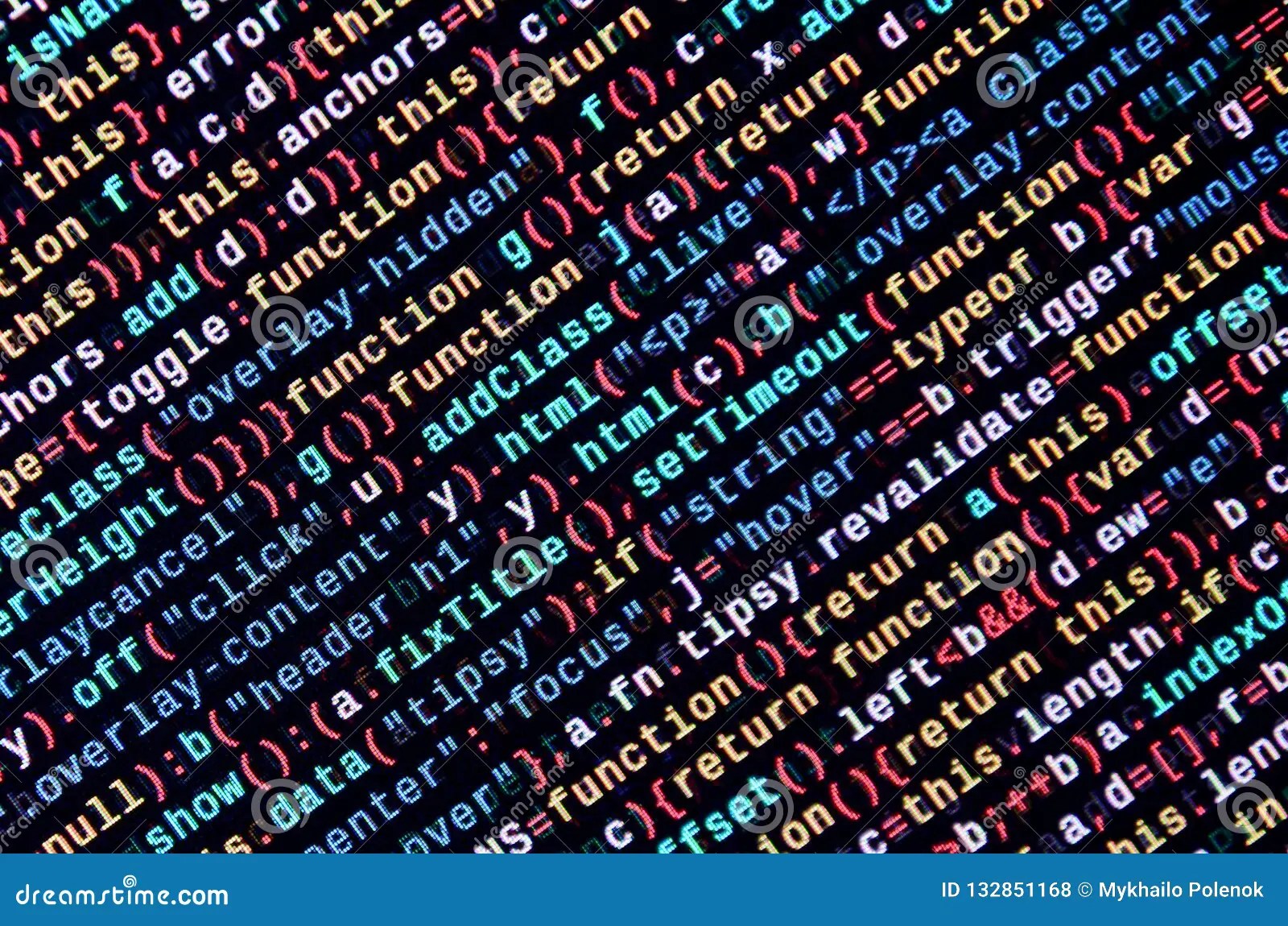 Javascript Functions, Variables, Objects. Monitor Closeup Of Function