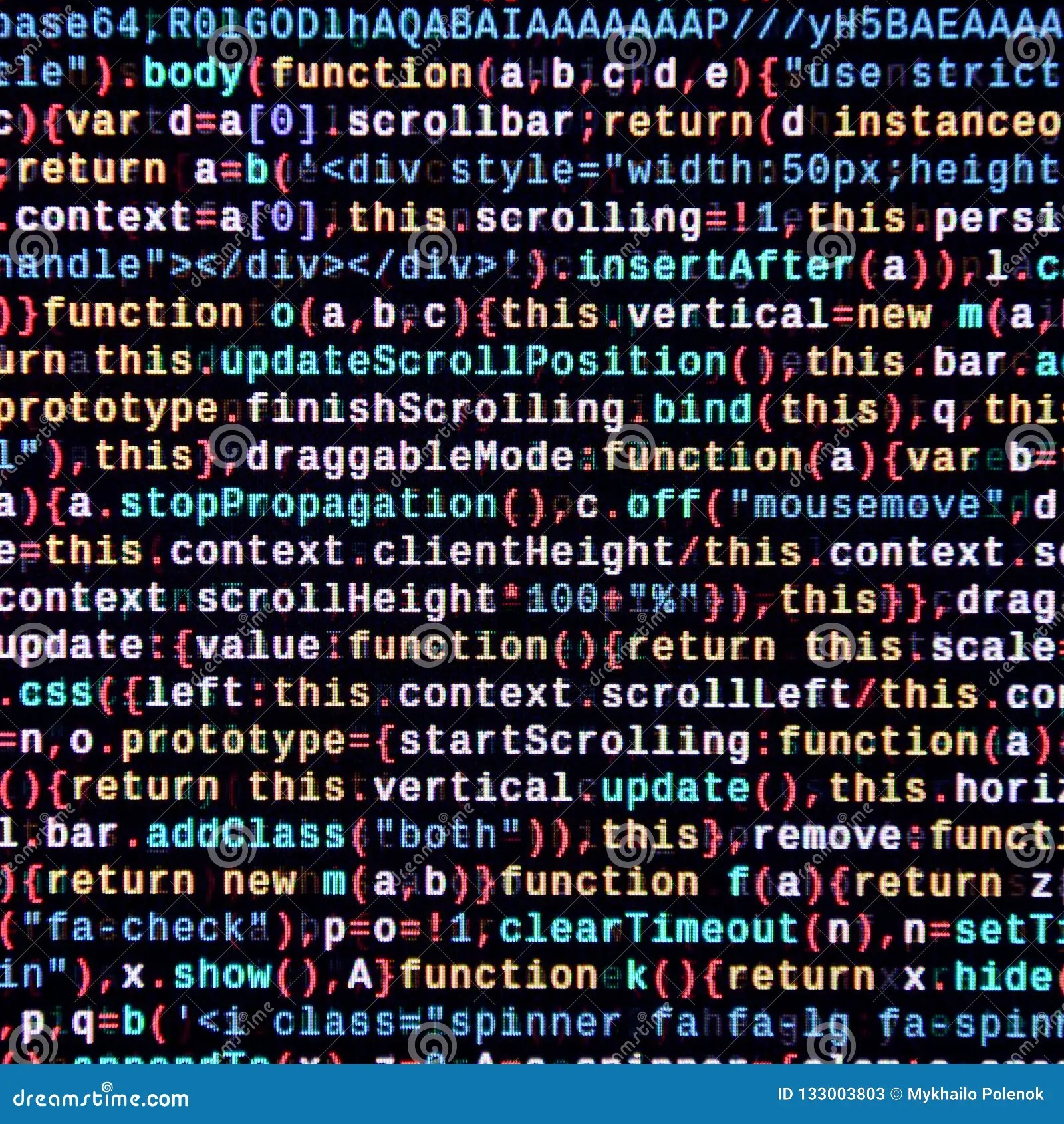 Javascript Functions, Variables, Objects. Monitor Closeup Of Function