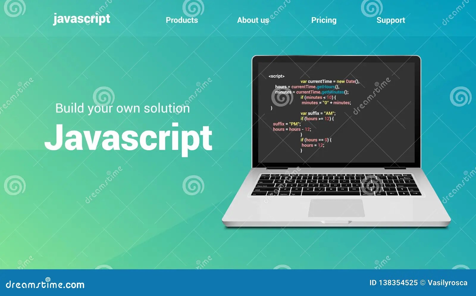 Javascript Programming Code Technology Banner. Javascript Language