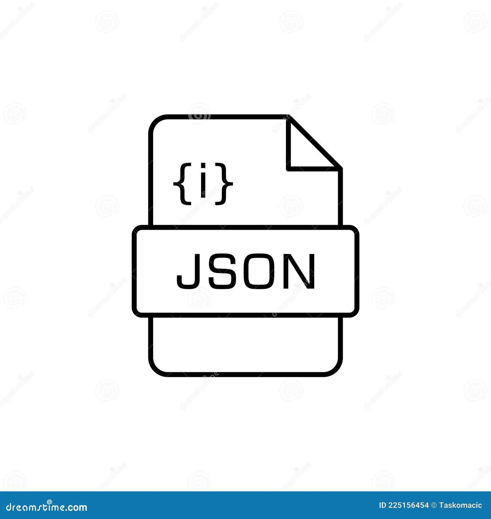 JSON File Format Line Icon. JavaScript Object Notation. JSON