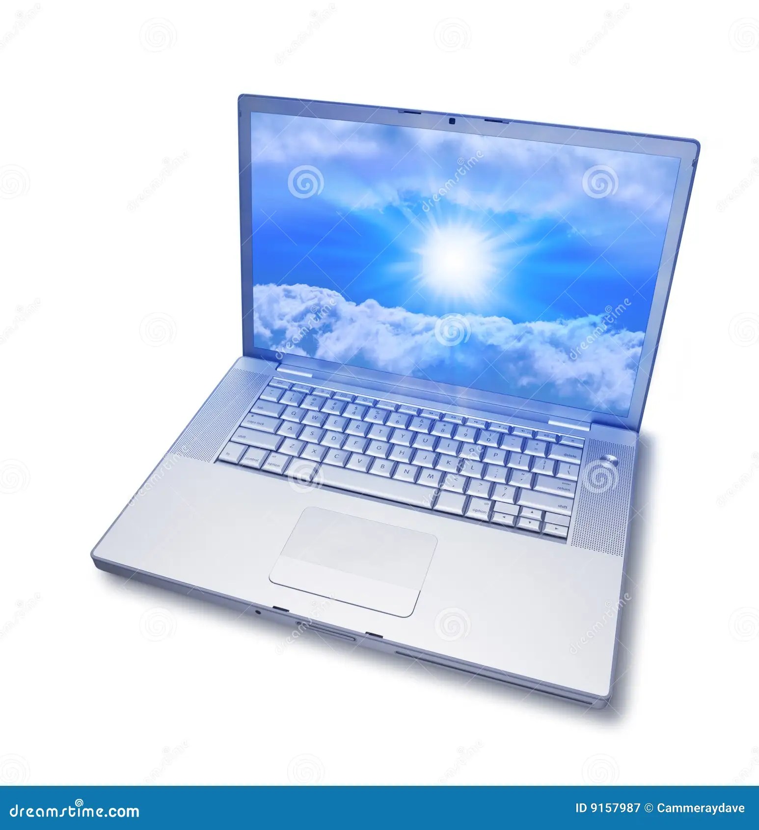 Laptop Computer Cloud Computing Stock Image Image of computing, apple