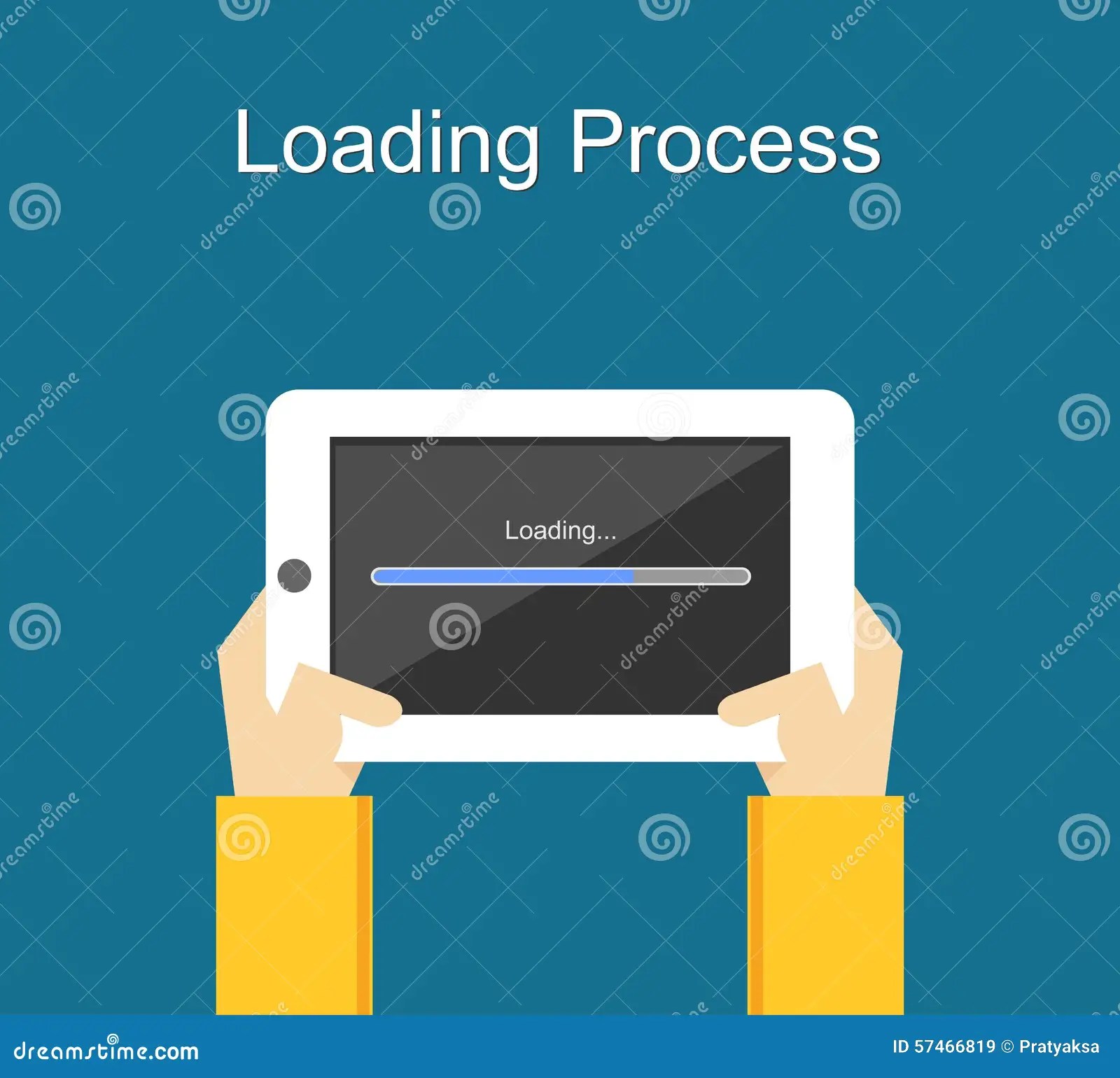 Loading Process Concept Illustration. Flat Design. Loading Process