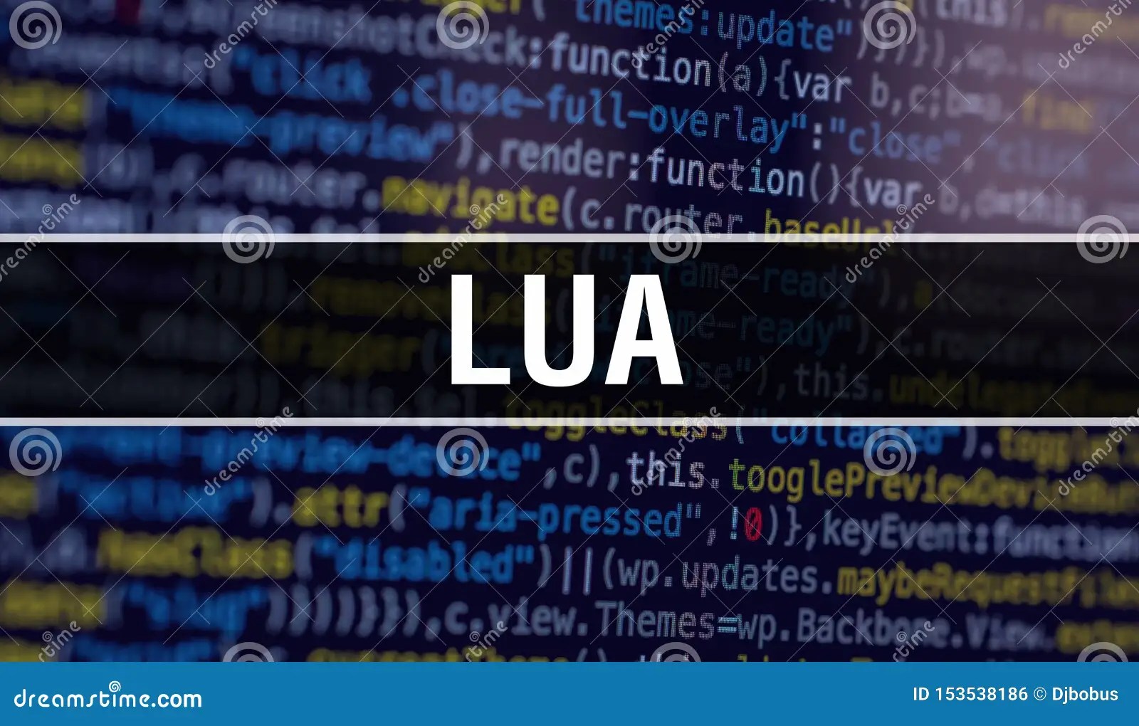 Lua with Abstract Technology Binary Code Background.Digital Binary Data