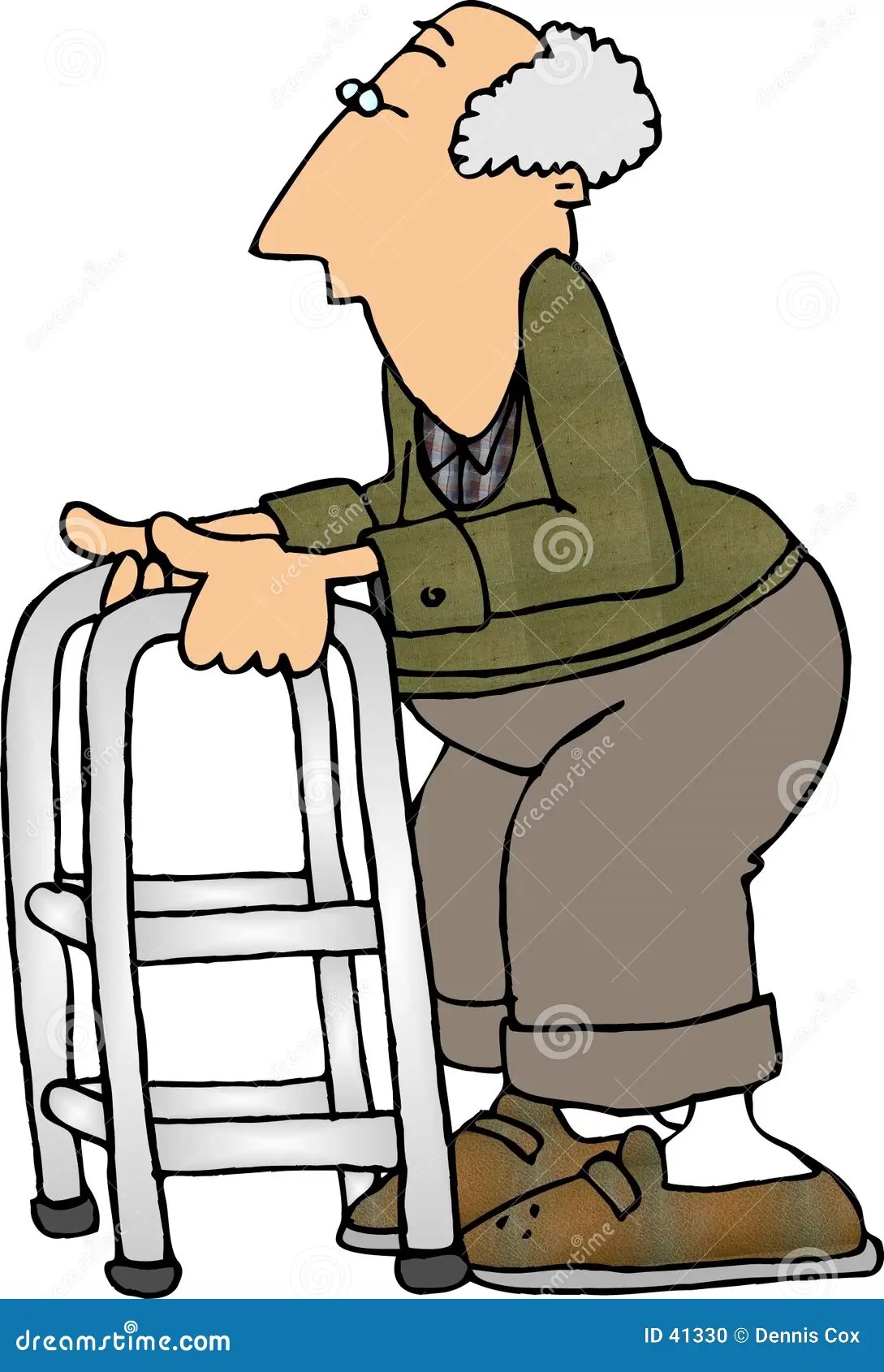 Man using a walker stock illustration. Illustration of walker 41330