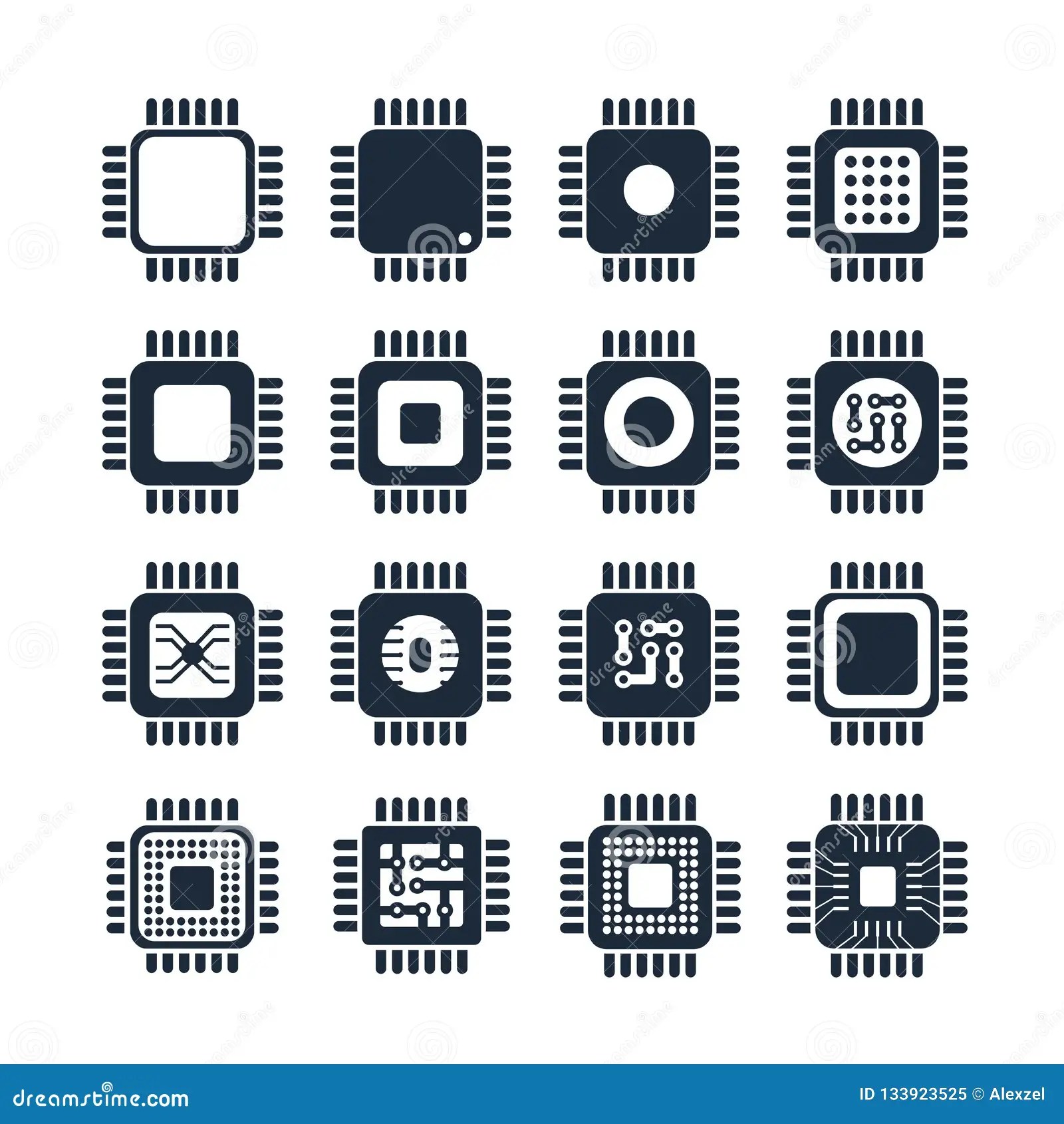 Microchip Chip Circuit Component Stock Vector Illustration of