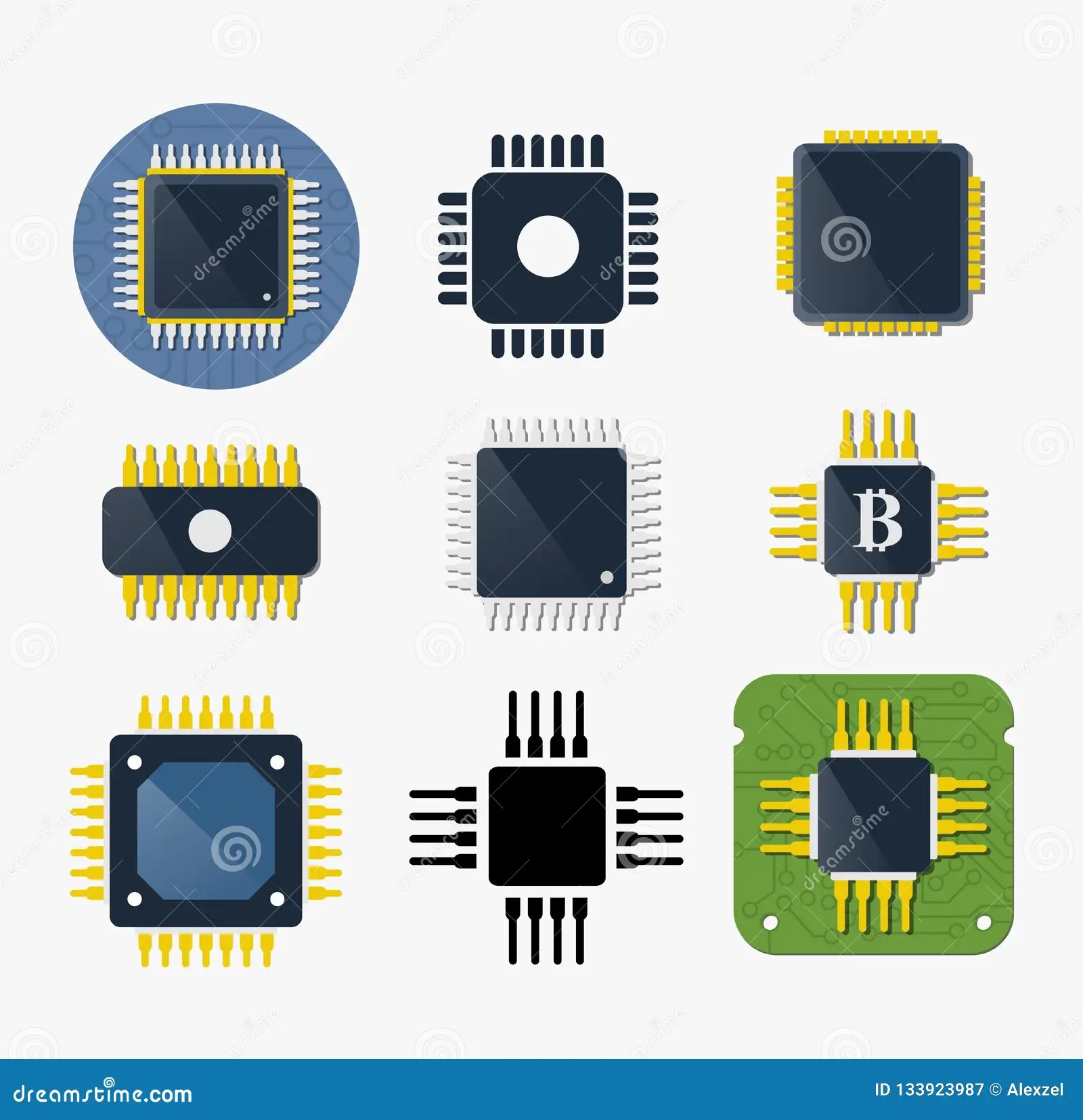 Microchip Chip Circuit Component Stock Vector Illustration of data