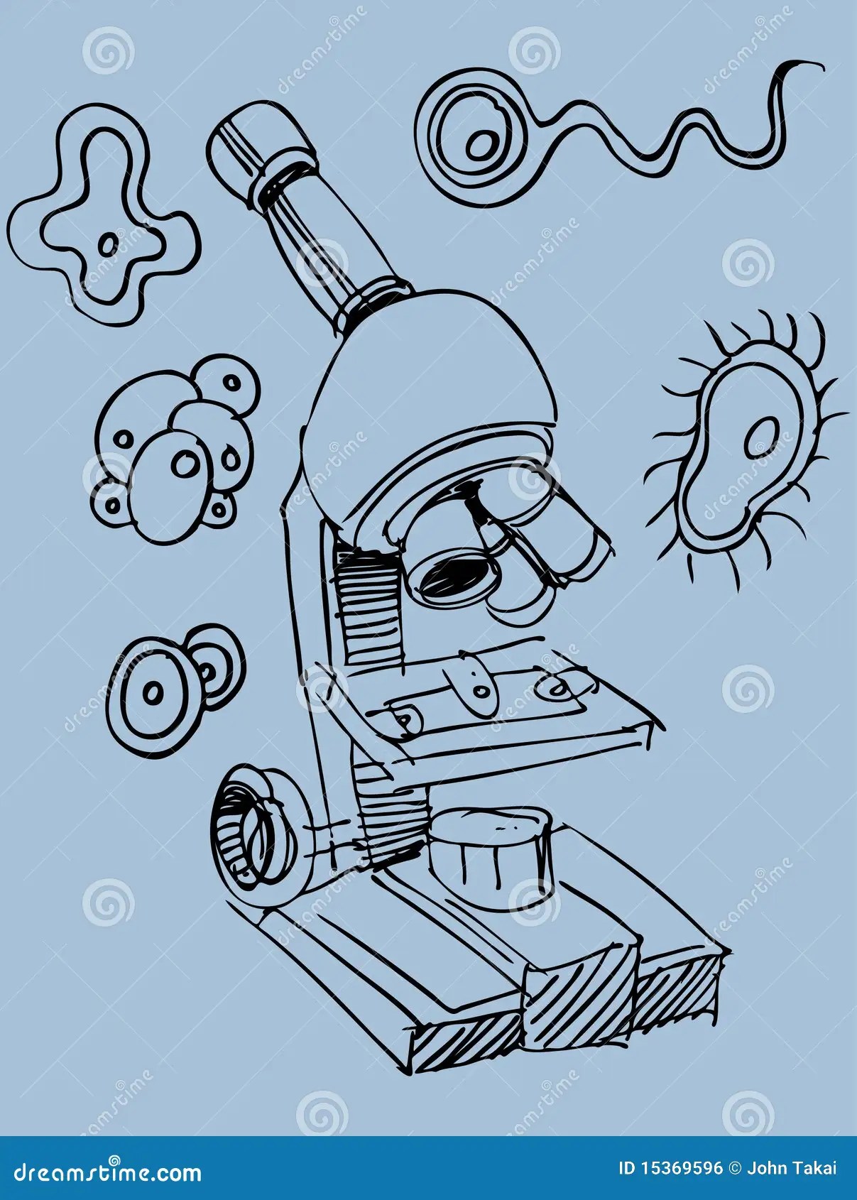 Microscope Doodle stock vector. Illustration of background 15369596