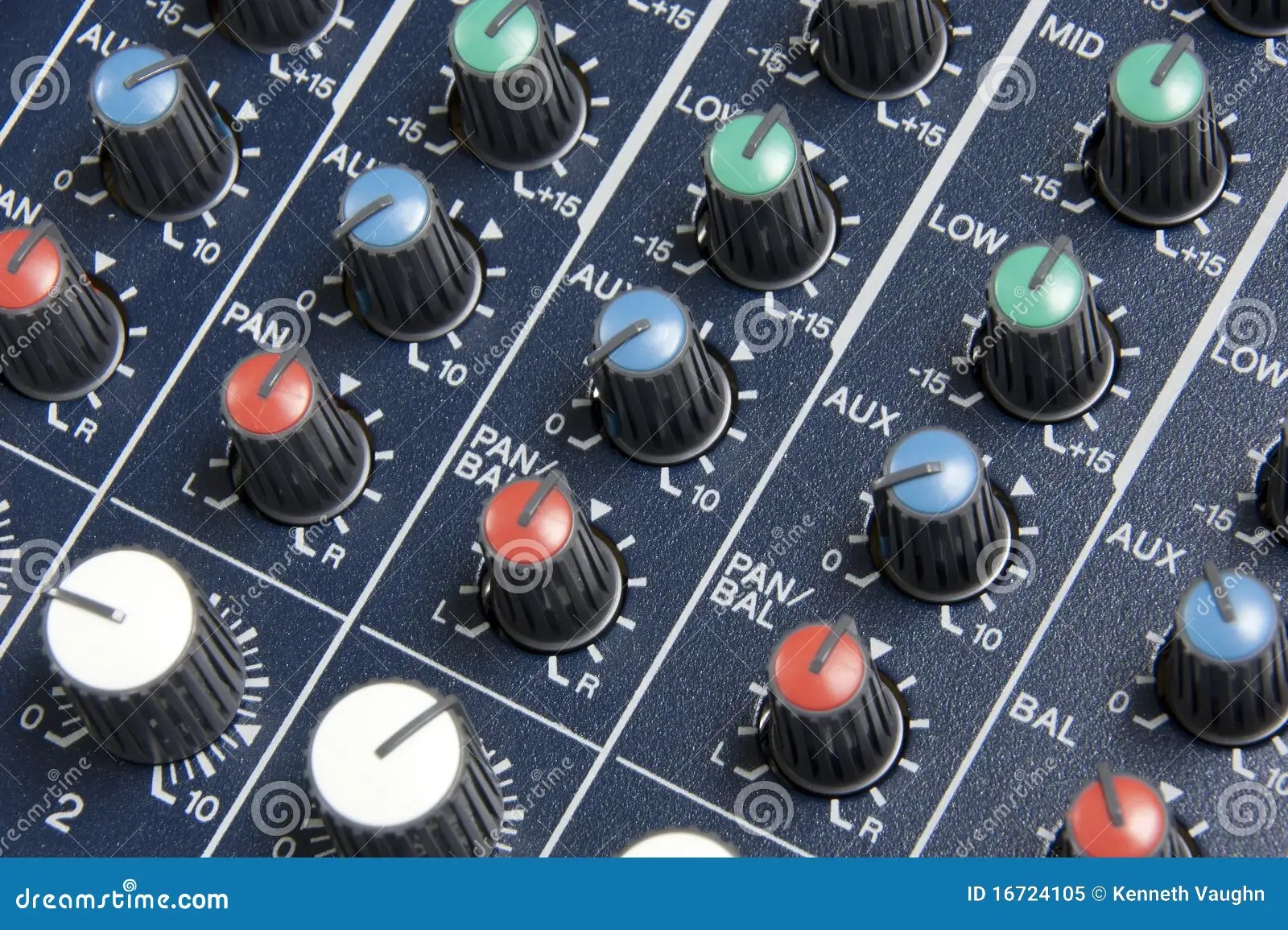 Mixing Board Knobs stock image. Image of radio, plank 16724105