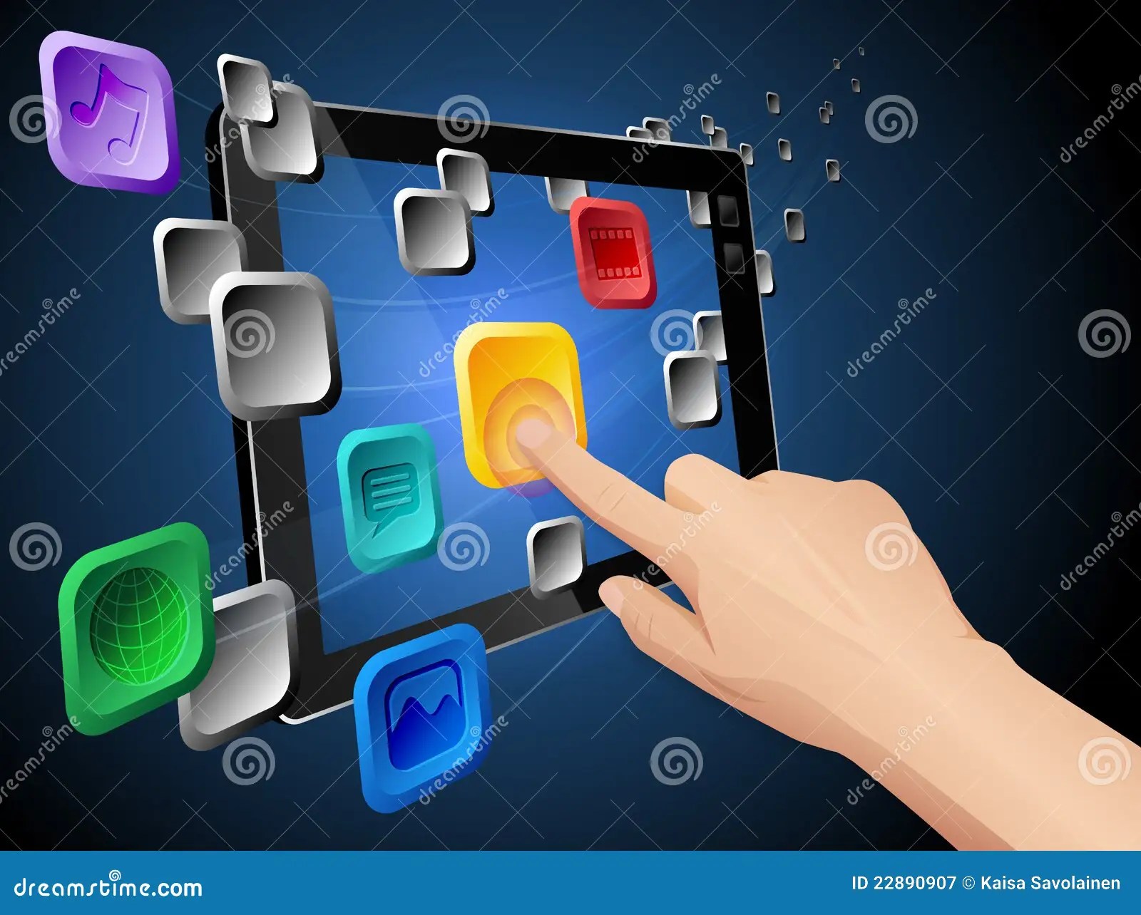 Mobile Cloud Computing with Tablet Stock Vector - Illustration of