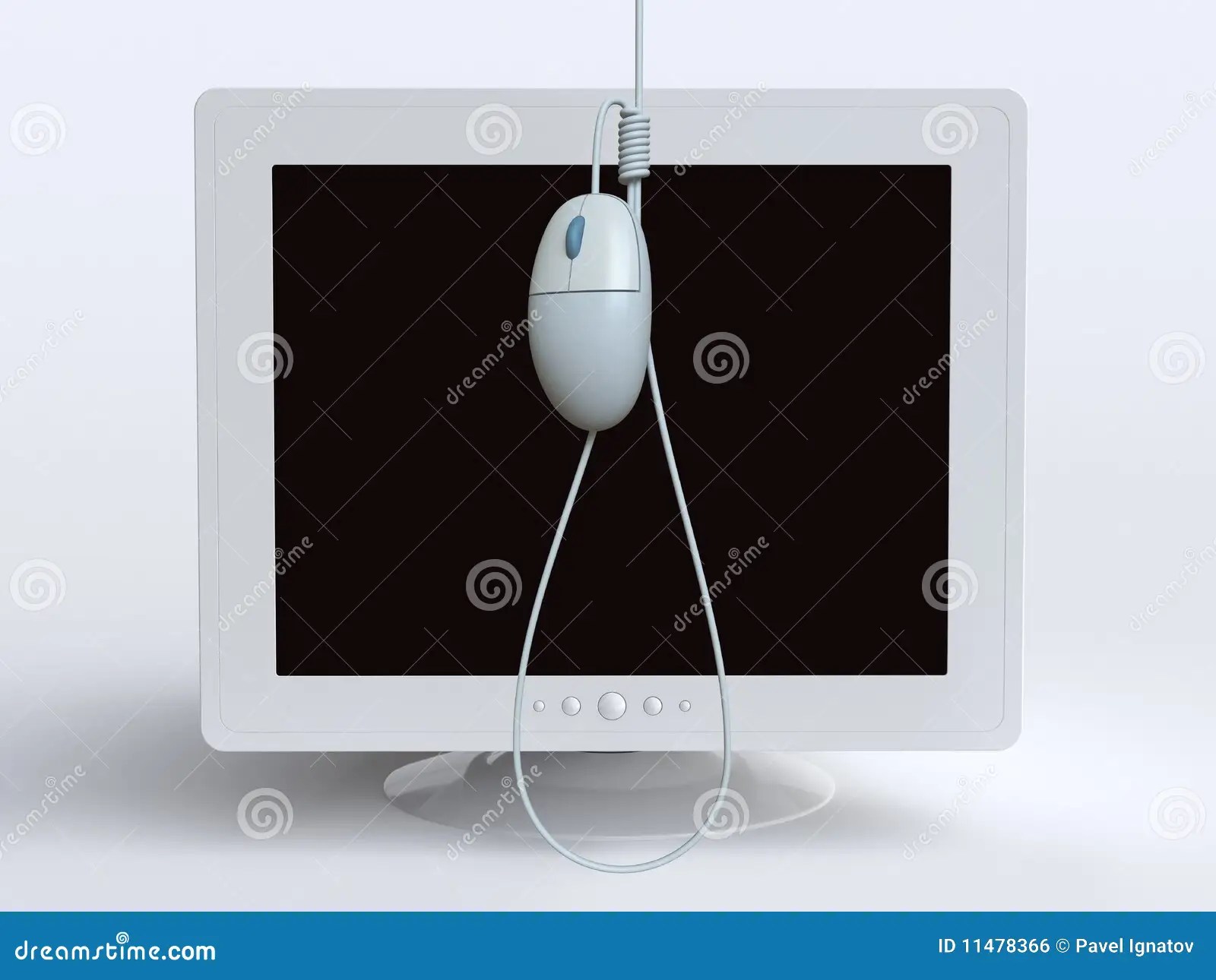 Monitor and mouse stock illustration. Illustration of 11478366