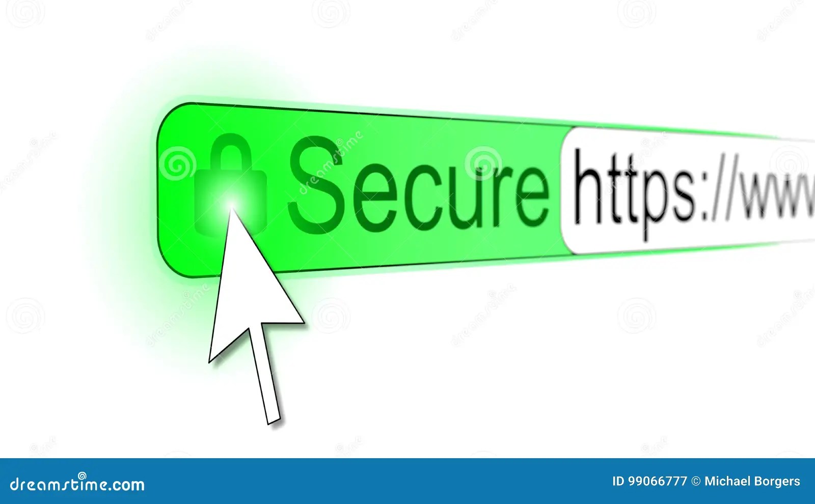 Padlock And HTTPS Word. Safety Concept. RoyaltyFree Stock