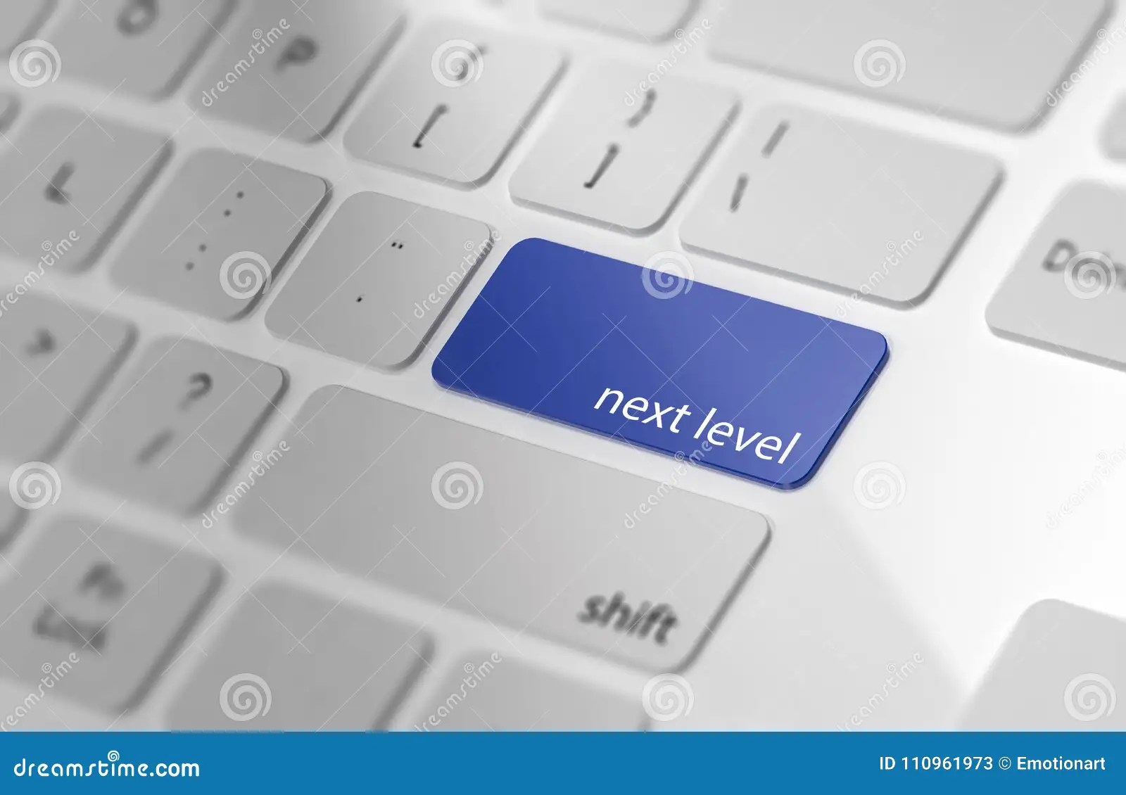 Next Level Button on Keyboard. Stock Illustration Illustration of