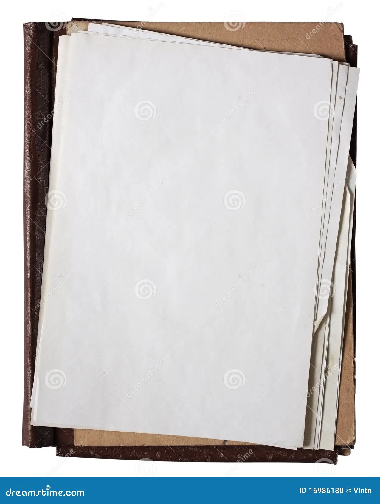 Old Folder With Stack Of Old Papers Stock Photo Image 16986180