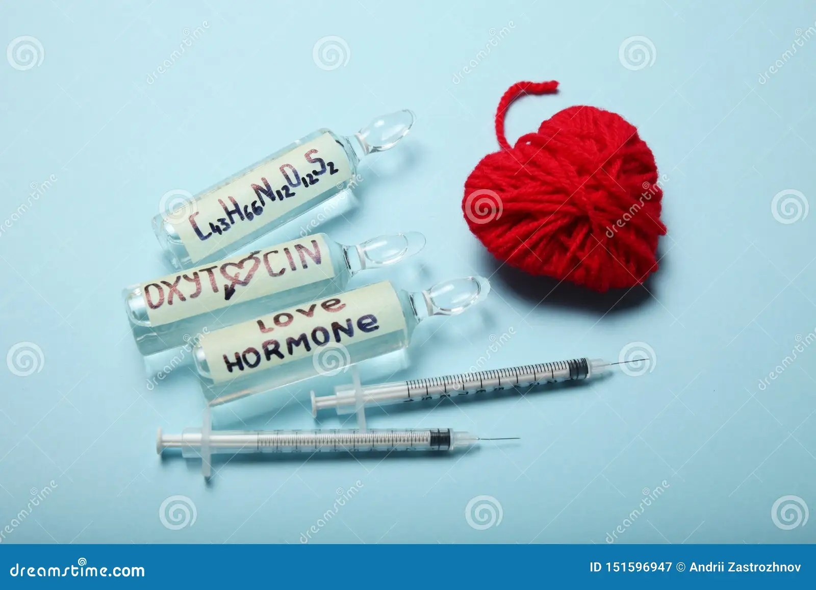Oxytocin in Ampoules. Decrease Hormone and Diagnostics Stock Image
