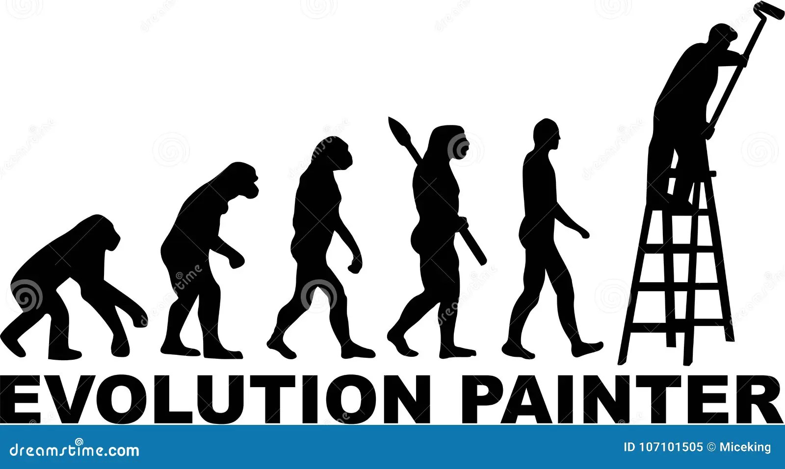 Painter Evolution vector stock vector. Illustration of renovation