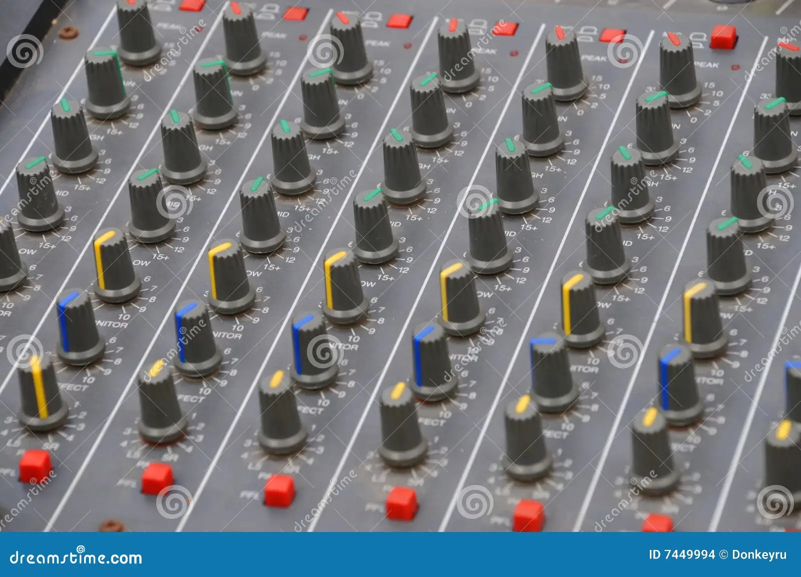 Parallel adjustment knobs stock photo. Image of sound 7449994