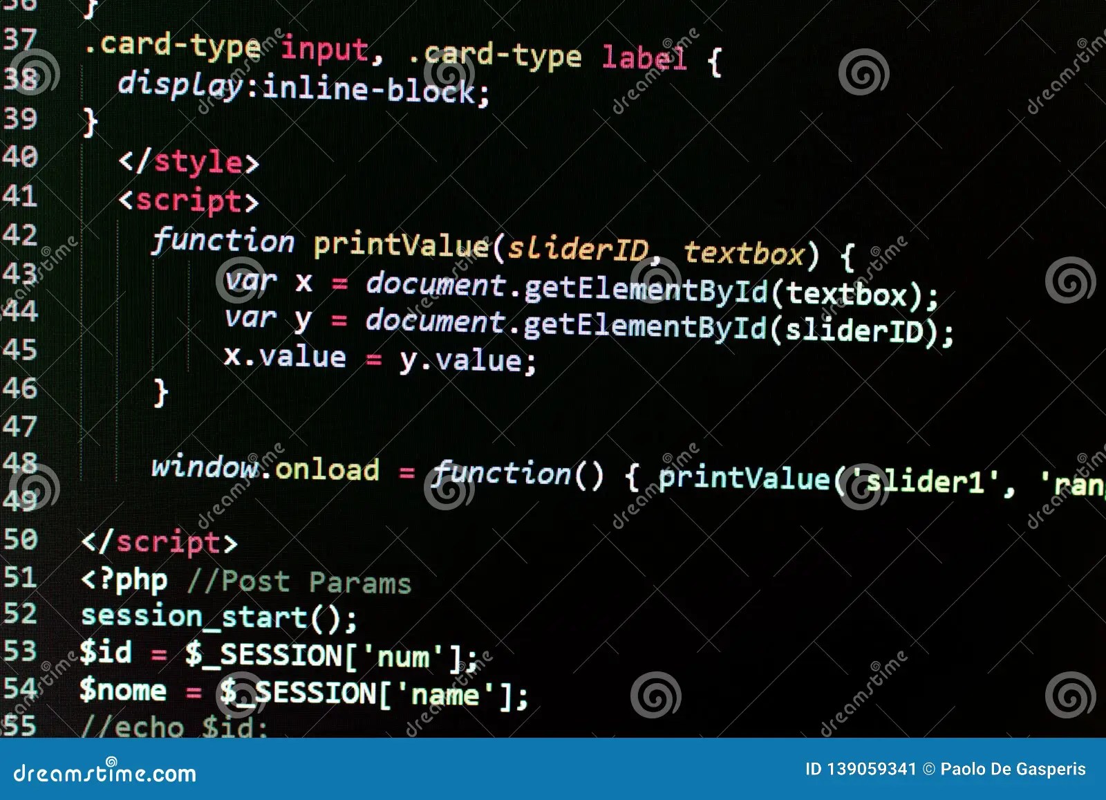 Part of a Javascript Script on a Php page. Script that Controls the