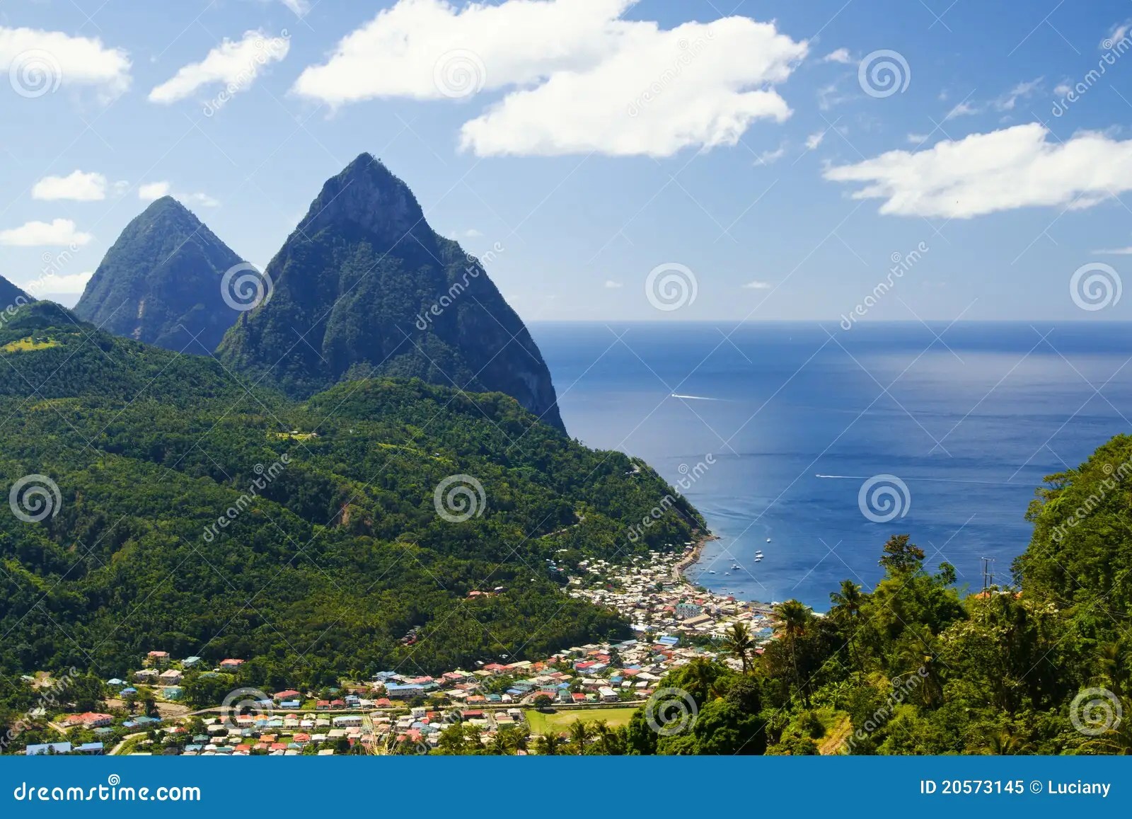 The Pitons stock image. Image of peak, caribbean, scenic 20573145