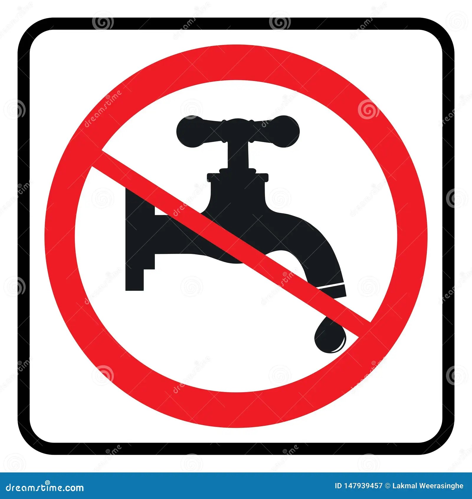 Don`t waste water sign stock vector. Illustration of label 147939457