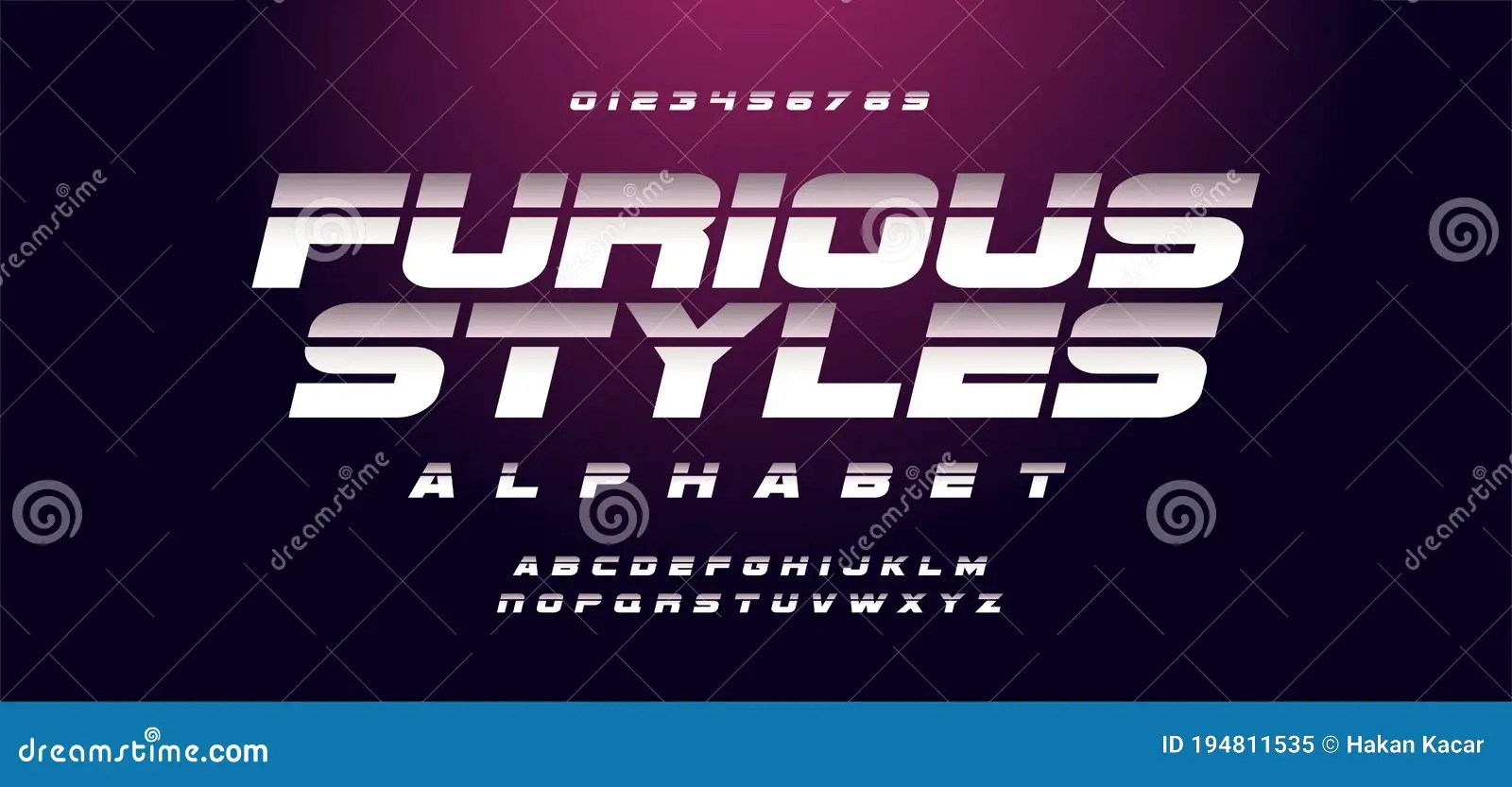Fast And Furious Style Fonts. Stock Vector Illustration