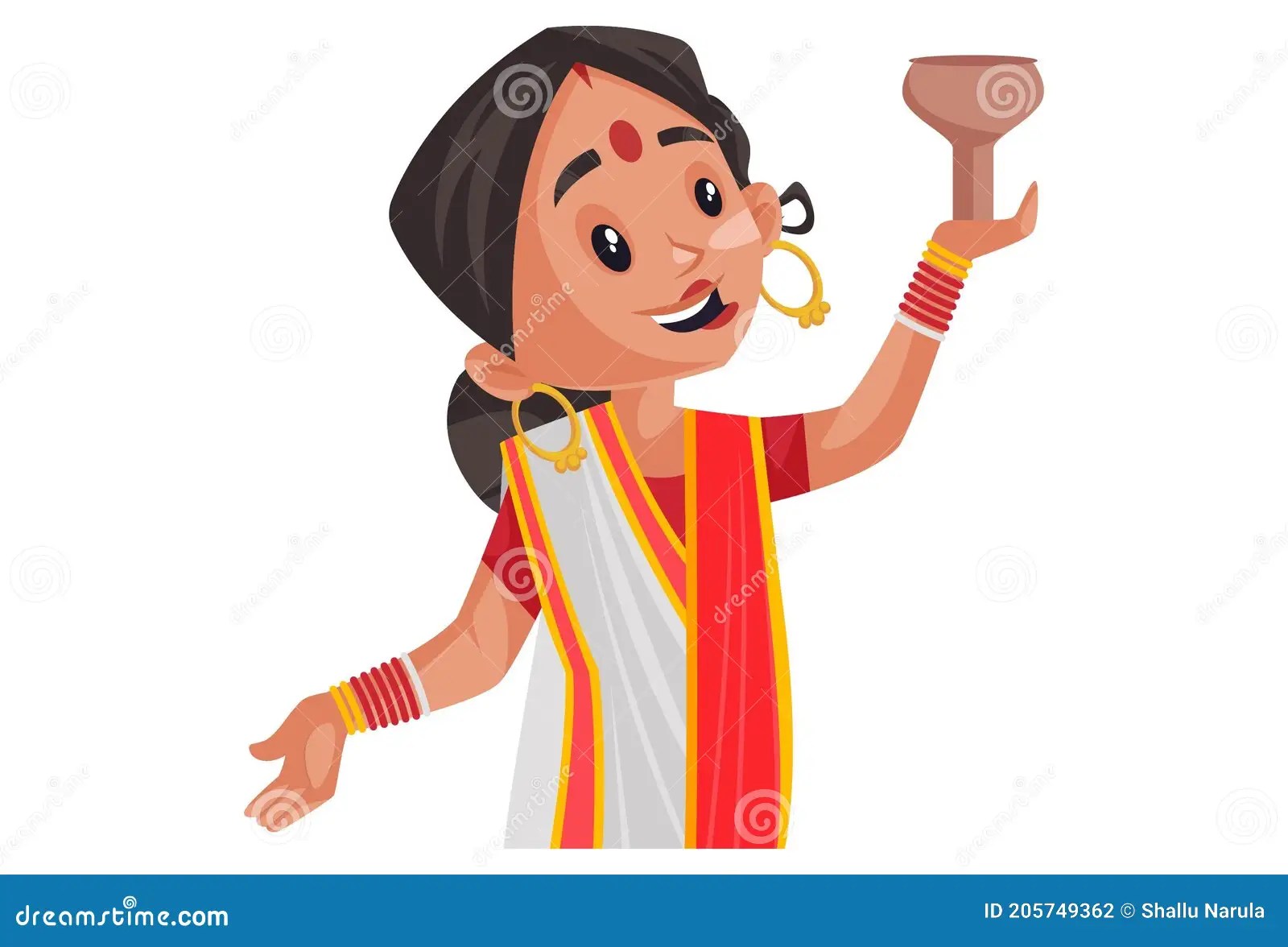 Dancing Bengali Couple Vector Illustration 49445760