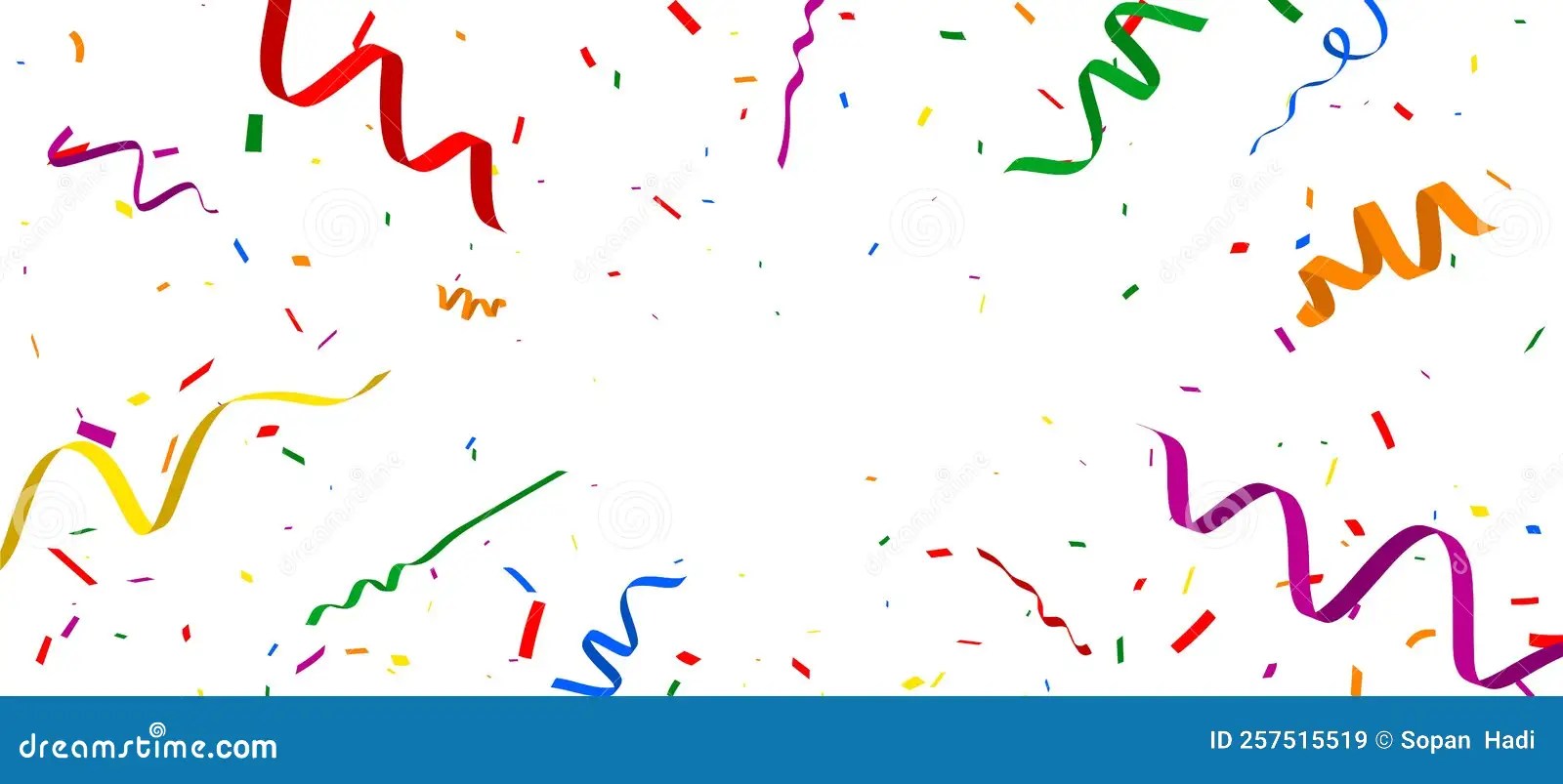 Colorful Confetti Banner Background for Anniversary, Celebration
