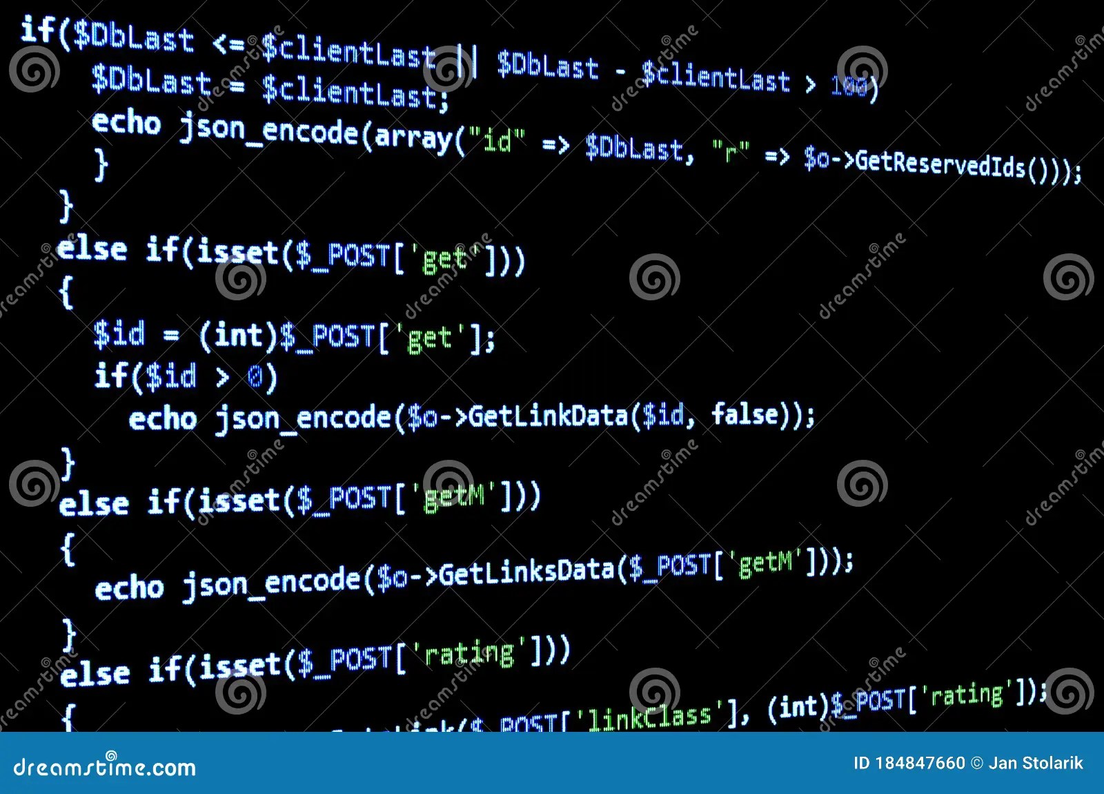 Programming Code On Black Screen, Blue Text Stock Photo Image of Programming Code On Black Screen, Blue Text Stock Photo Image of
