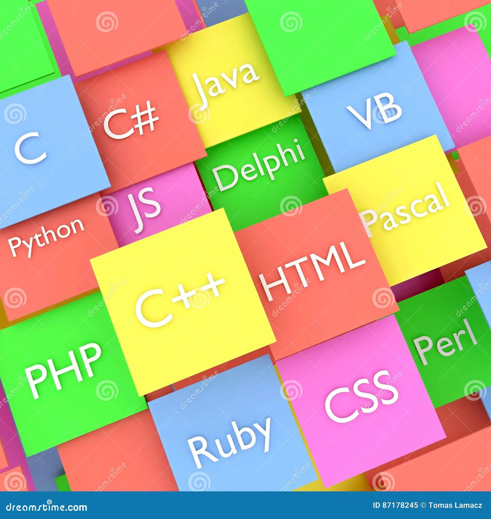 Programming Languages Background 3D Stock Illustration Illustration