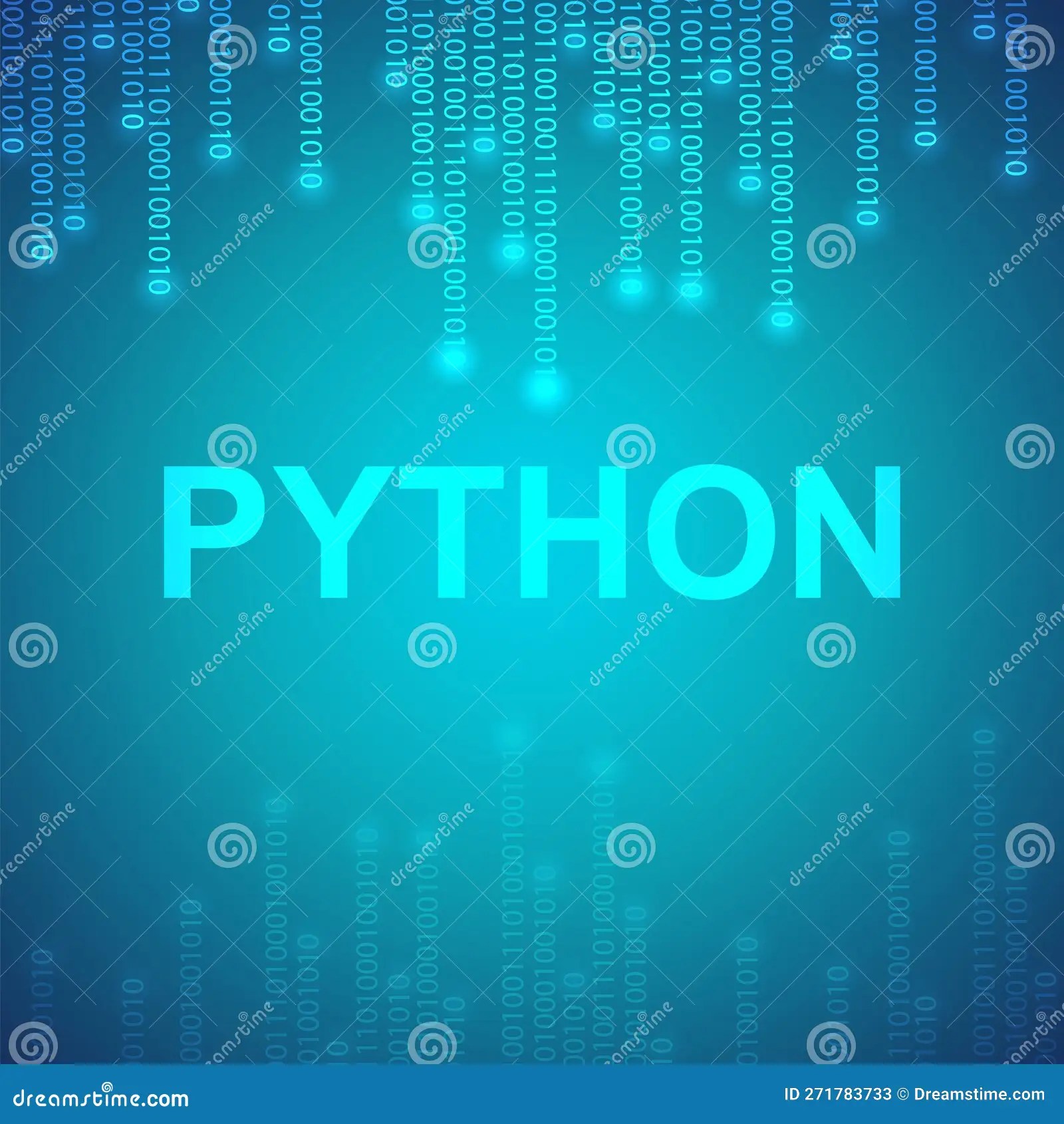 Python Binary Code. Python Language Software Coding Stock Vector Illustration of script